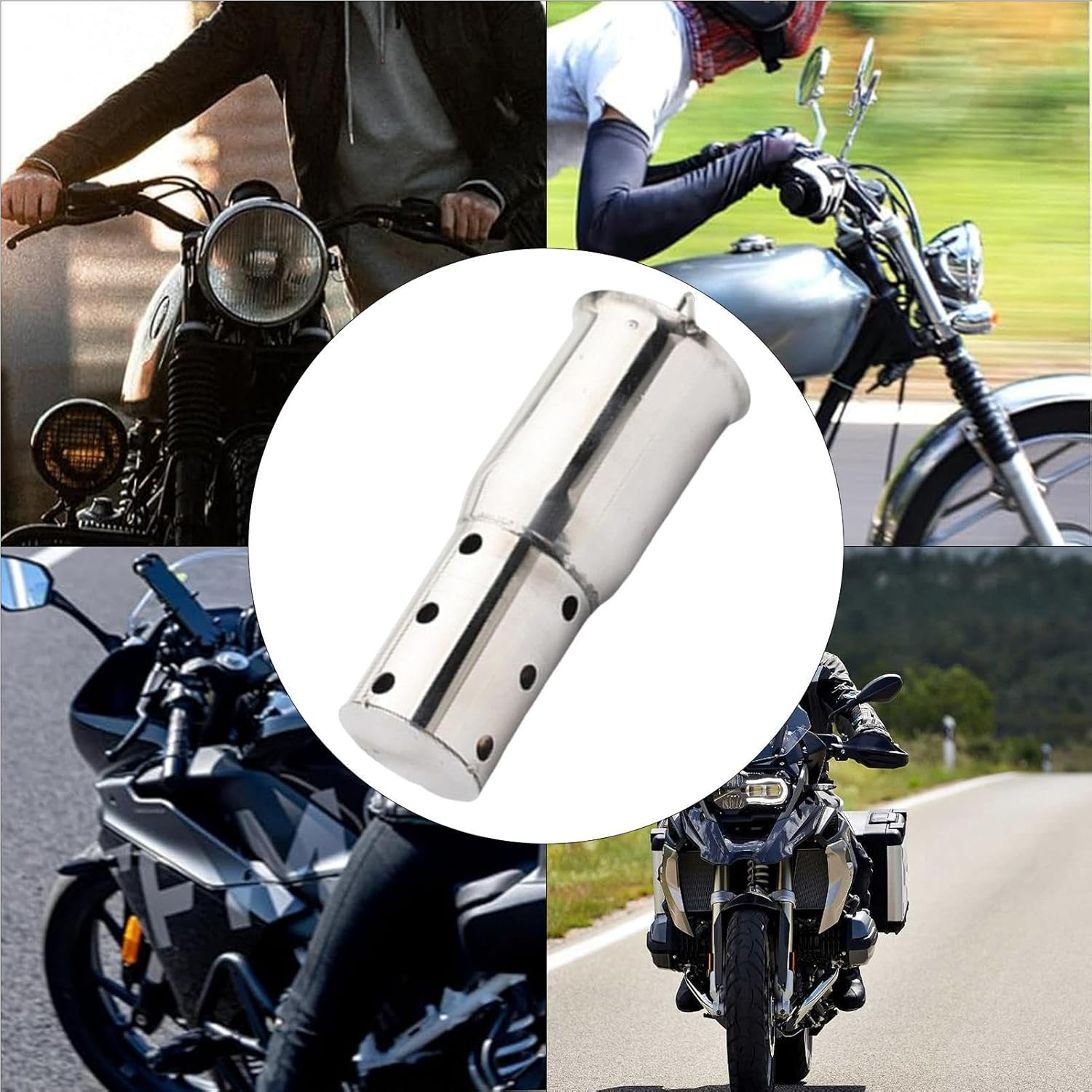 Shpuuyy Exhaust Silencer | Exhaust Muffler Silencer & Pipe Silencer | High-Performance Parts for Enhanced Engine Output, Sturdy Stainless Steel Motorcycle Accessories for Street, Motor image number 2