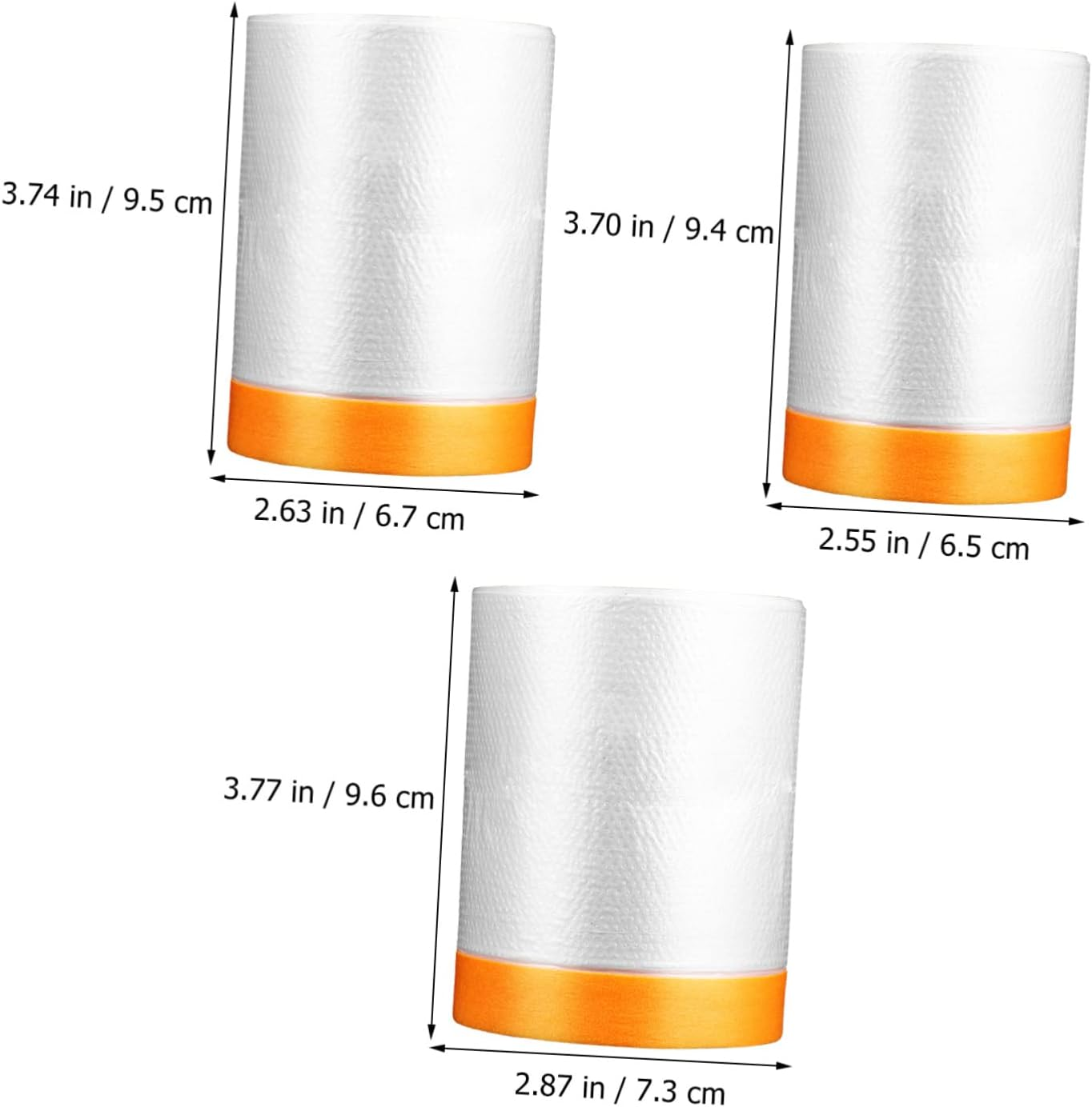 6Rolls Masking Tape Film Self-Adhesive Covering Films Easy to Apply Tear-Resistant for Painting Automotive Furniture image number 2