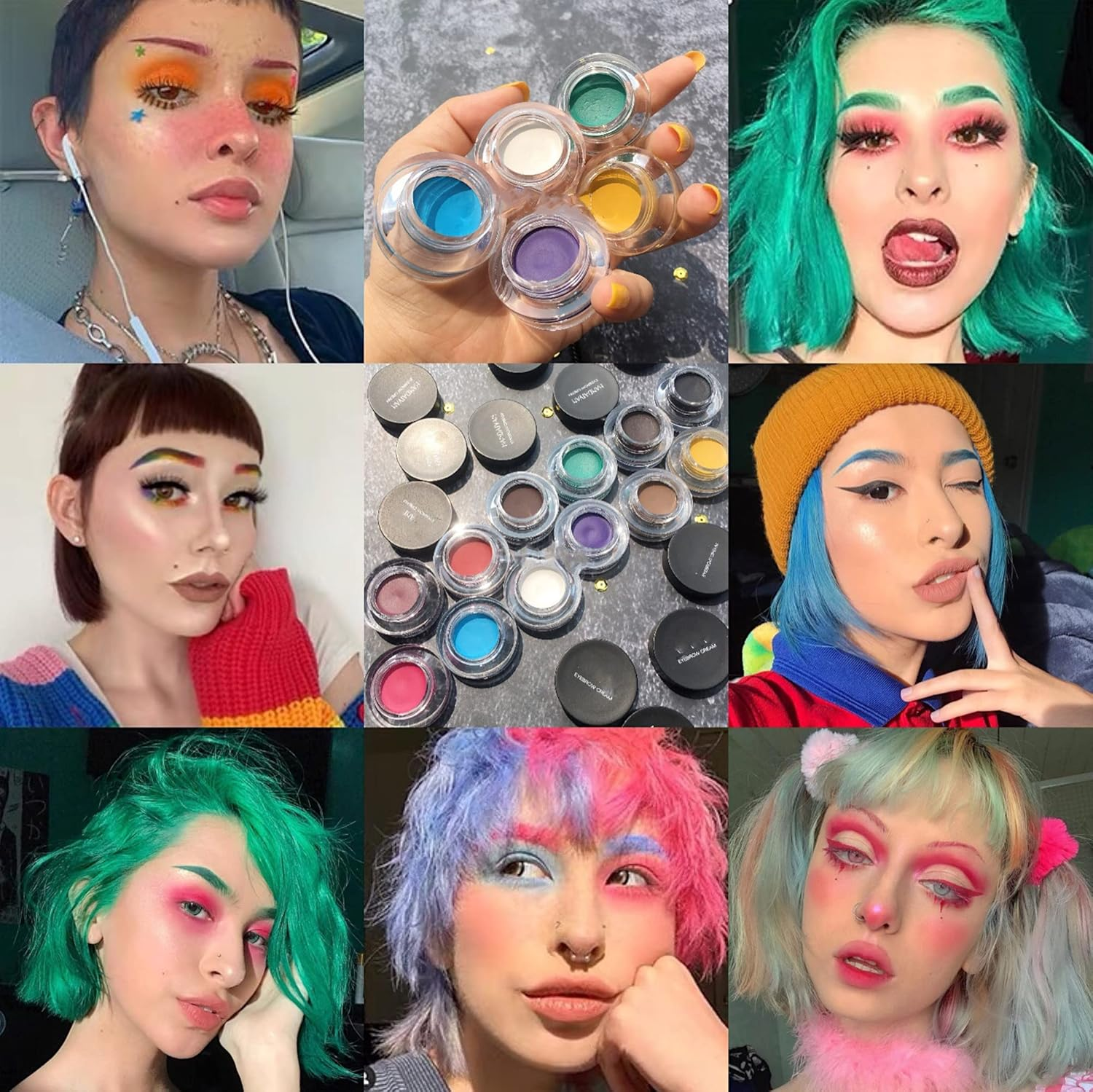 MAEPEOR 12 Colors Eyebrow Pomade Full-Pigmented Long Lasting Waterproof Eyebrow Cream Gel Filling & Shaping Tinted Eyebrows Enhancers with Brush for Daily or Cosplay (12 Purple) image number 2