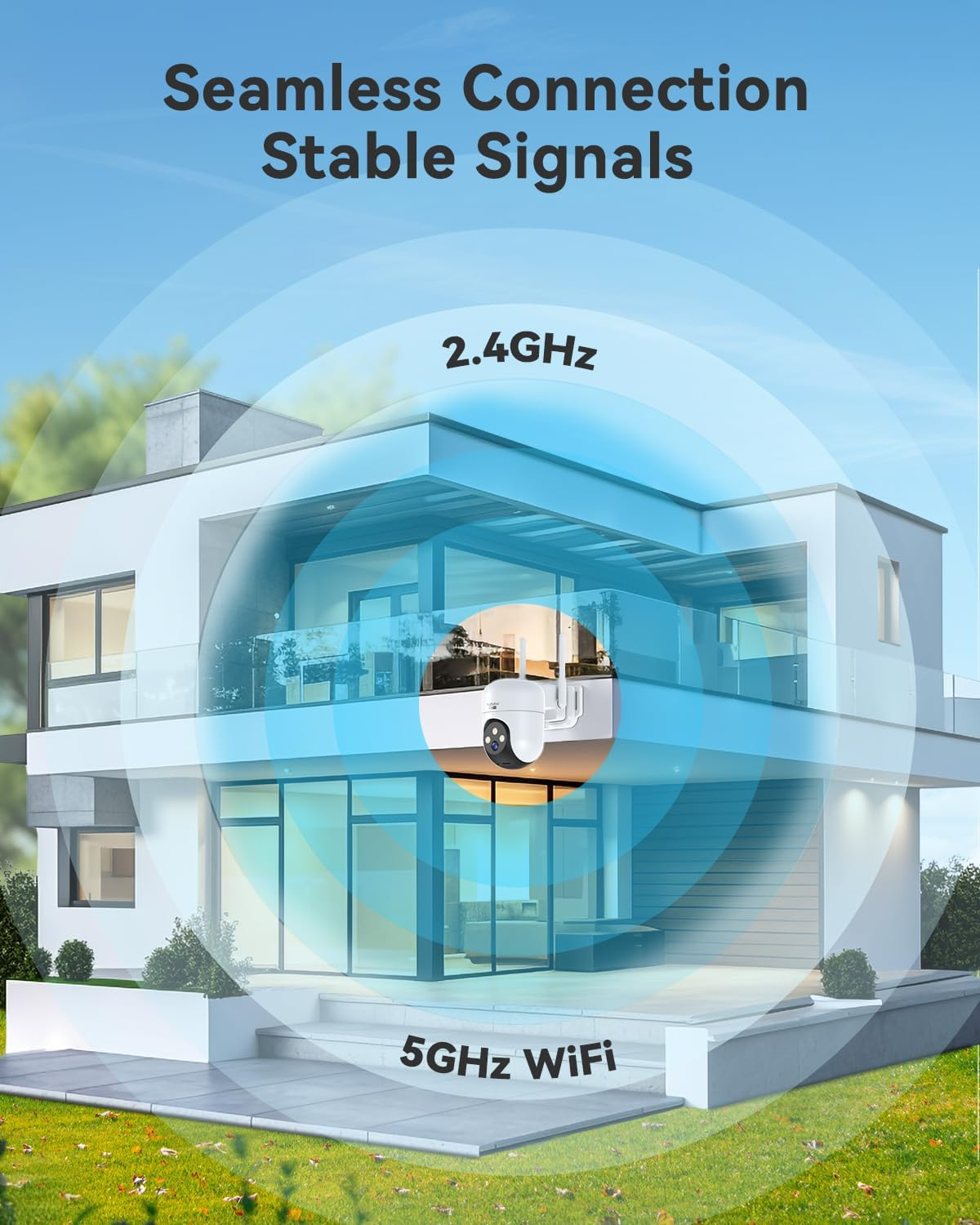 MUBVIEW 360&deg; Camera Surveillance Exterieur, Wired Outdoor Security Camera,5G/2.4G Wifi Home Security Cam with AI Detection, IP66 Surveillance Cameras Outdoor,2K Night Vision, Local & Cloud Storage image number 1