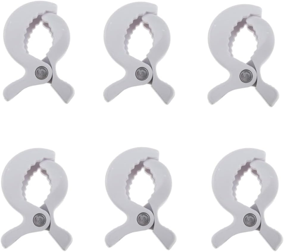 Cuicanfla Mosquito Net Clips, Sun Shade to Canopy, 6 Pcs Stroller Pegs Clips, Universal Buggy Pram Pegs to Hooks Muslin and Toys,Pram Toy Holder, Car Seat Cover Clips,Nursing Cover Clip,Universal Fit