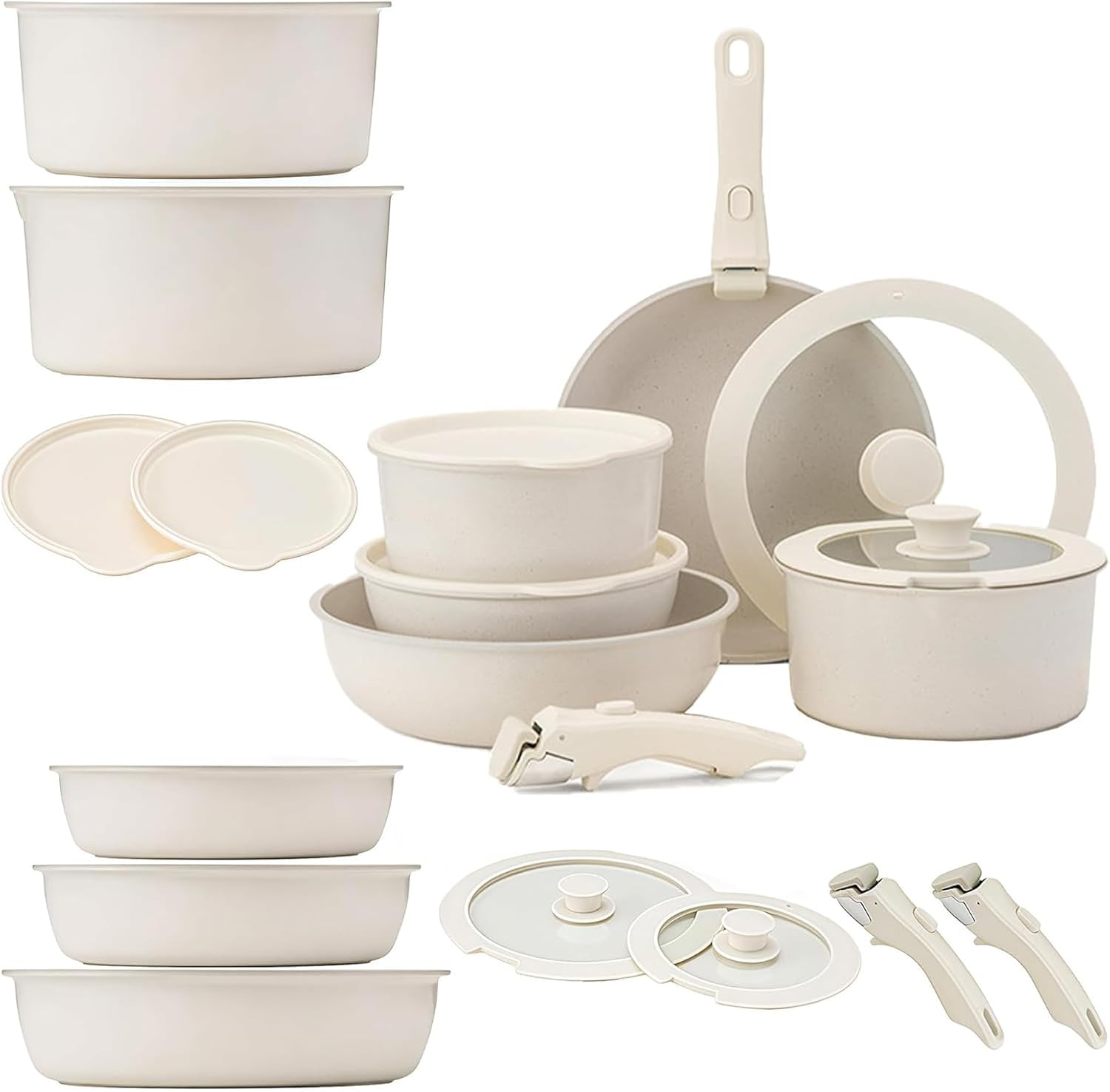 Gourmetifics Cookware Set, Gourmetific Pots and Pans, Detachable Handle Pot Set, Super Easily Clean for Kitchen(11 Pcs)