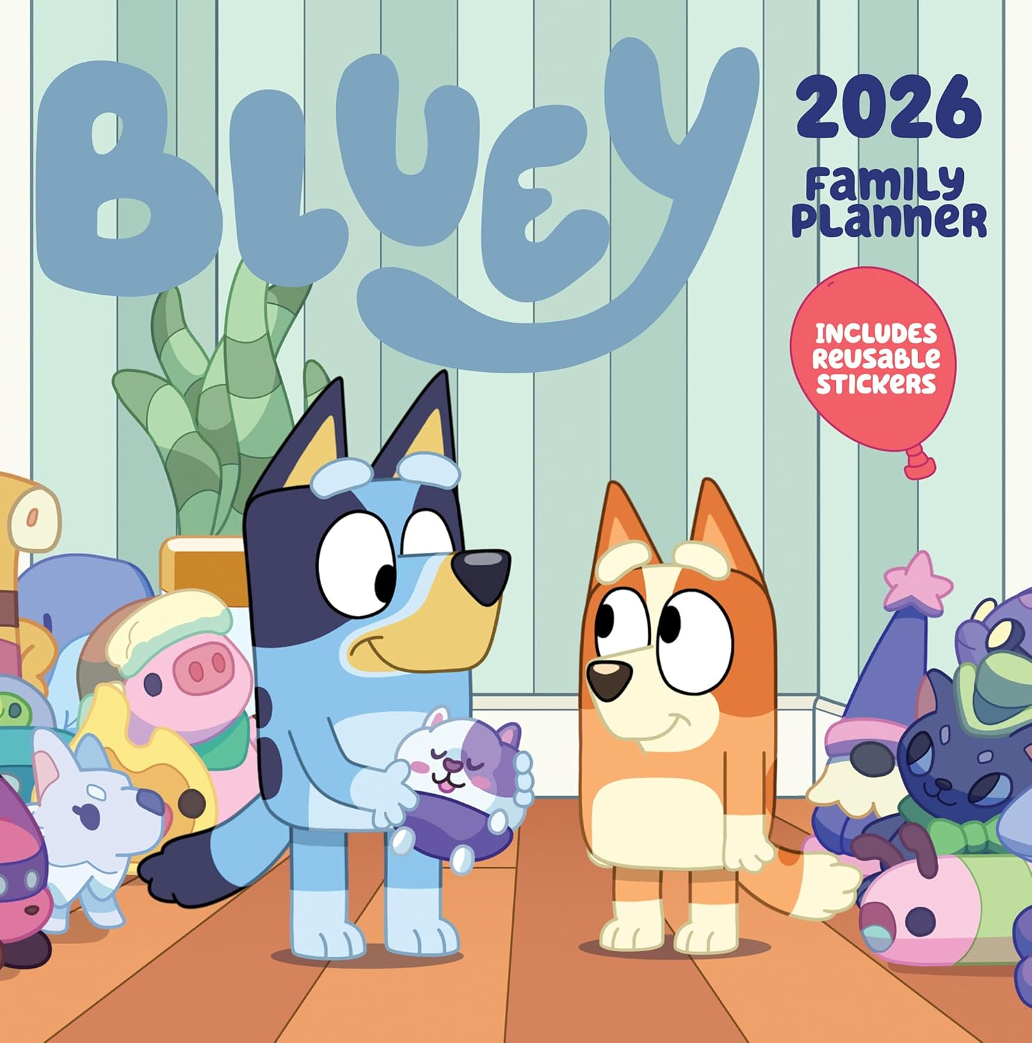 Bluey Family Planner | 2026 12 X 24 Inch (Hanging) Monthly Square Wall Calendar | Plastic-Free | Browntrout | Kids Cartoon Drawings | Family | TV | Comic | Book | Dogs | Canine | Character