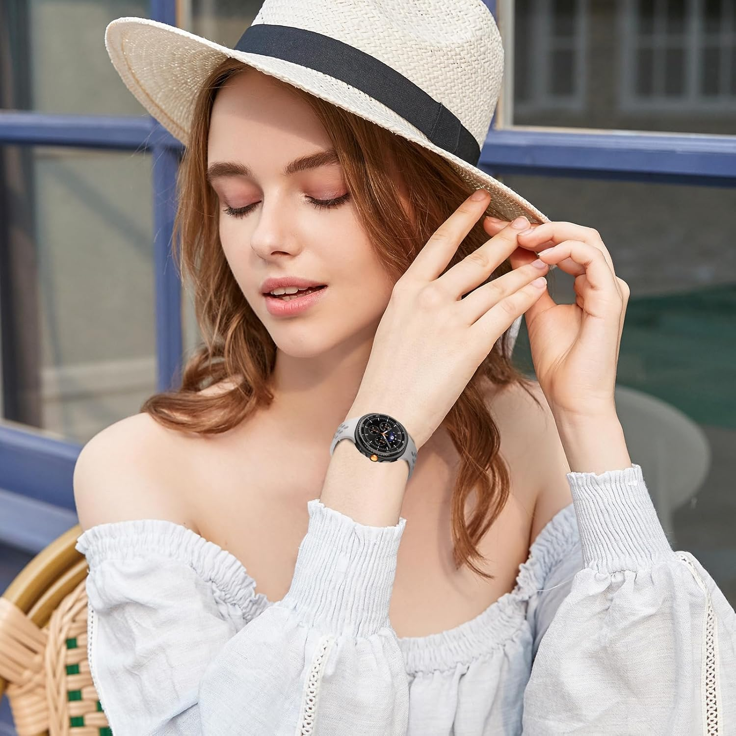 Wopail Silicone Magnetic Strap Compatible with Samsung Galaxy Watch 8 40 Mm 44 Mm Adjustable Replacement Sport Watch Strap for Samsung Galaxy Watch 8 Classic 46 Mm - Grey image number 3