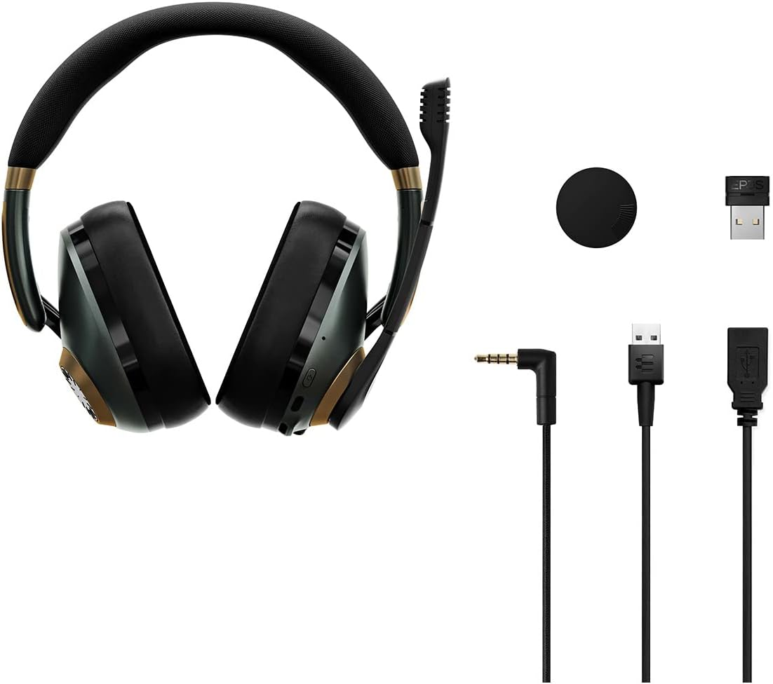 EPOS Audio Gaming H3PRO Hybrid Wireless Gaming Headset with Bluetooth and ANC, Detachable Boom Arm, Smart Button Audio Mixing (Racing Green), One Size Fits All image number 6
