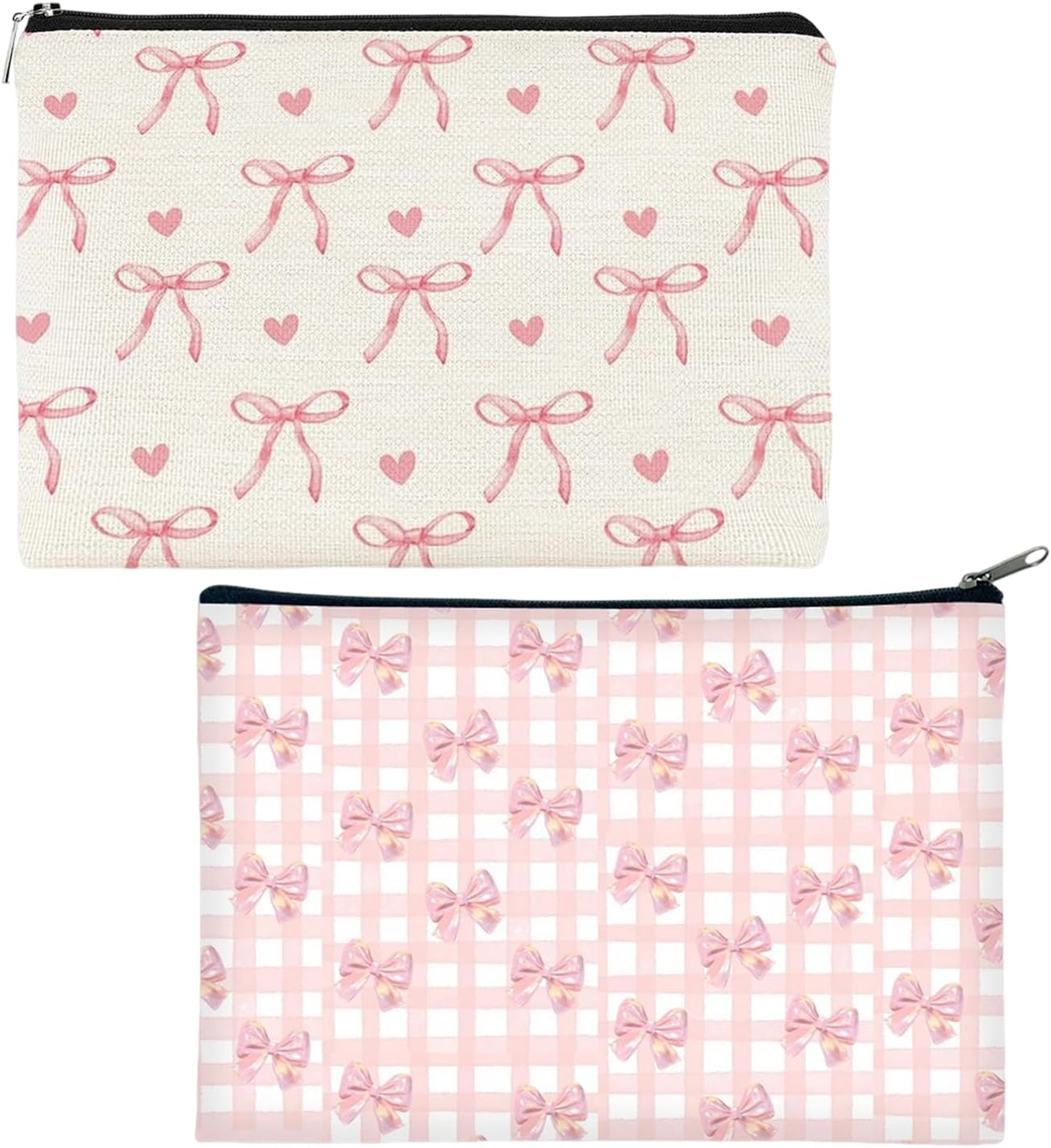 2 Piece Cosmetic Bag Storage Bag Fashion College Style Pencil Case for Students Large Capacity Portable Travel Toiletry Bag