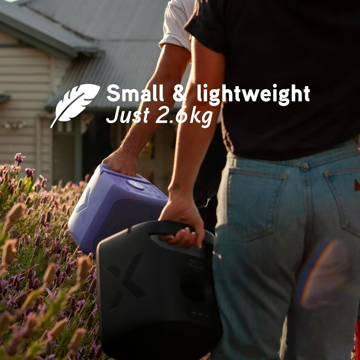 Blueant X4 Portable Bluetooth&reg; Party Speaker, Bass Boost, 50W Peak Power, Microphone, 5 LED Lightshows, up To12Hrs Playtime, Deep Bass, Duo Mode Wireless Pairing, Splashproof, Black image number 5