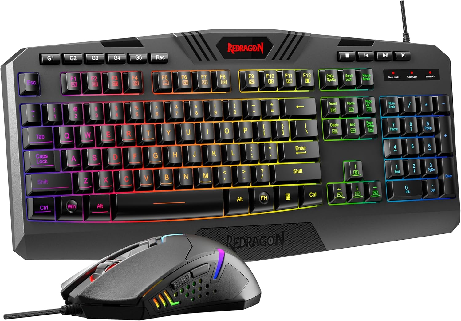 Redragon S101 Gaming Keyboard, M601 Mouse, RGB Backlit Gaming Keyboard, Programmable Backlit Gaming Mouse, Value Combo Set [New Version] image number 2