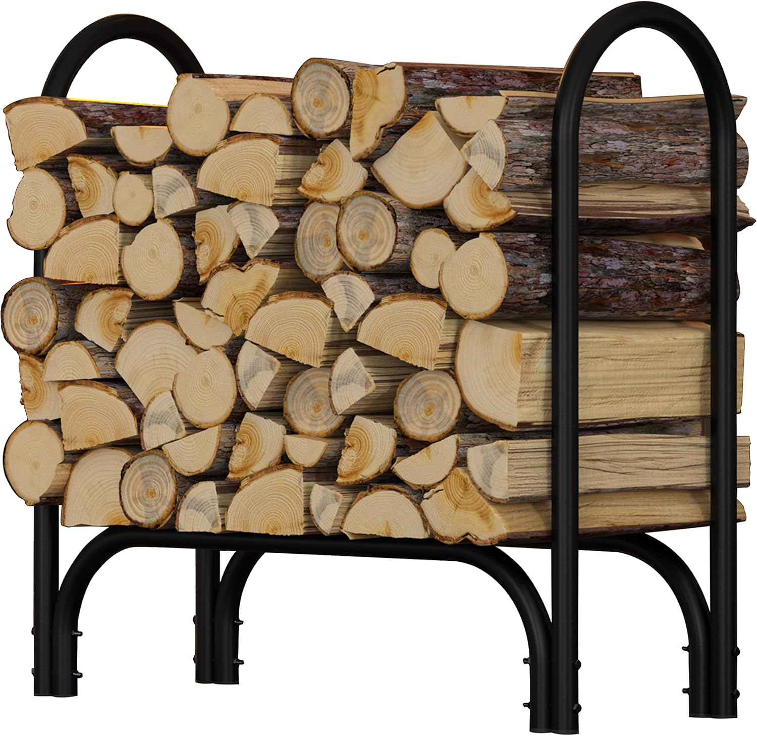 Fire Beauty Firewood Rack Log Holder,Log Storage Holder,Storage Rack,Firewood Stacker for Fireplace Indoor Outdoor(Middle) image number 1