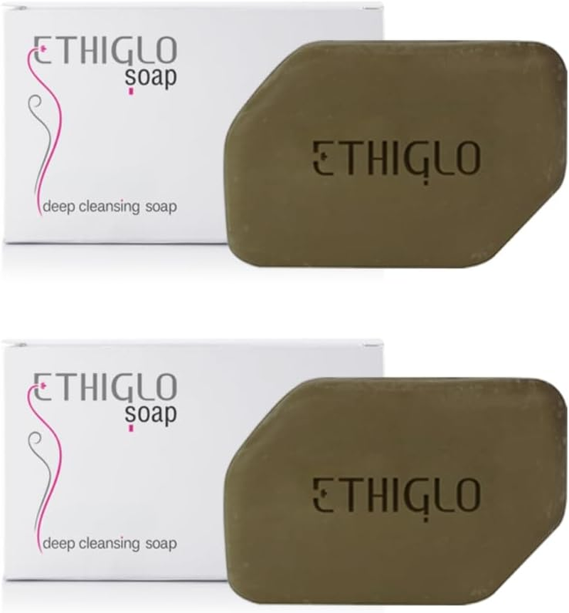 Ethiglo Deep Cleansing Soap for All Skin Types | Helps Reduce Acne Scars, Dullness, Tanning & Pigmentation | Leaves Skin Soft & Smooth | Pack of 2 (75G) image number 1