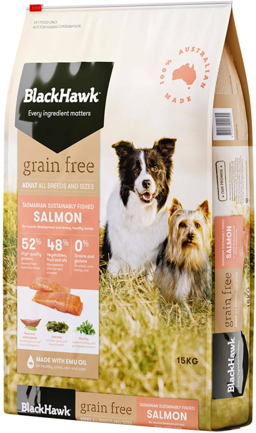 Black Hawk Adult All Breed Grain Free Salmon Dry Dog Food 15 Kg image number 4
