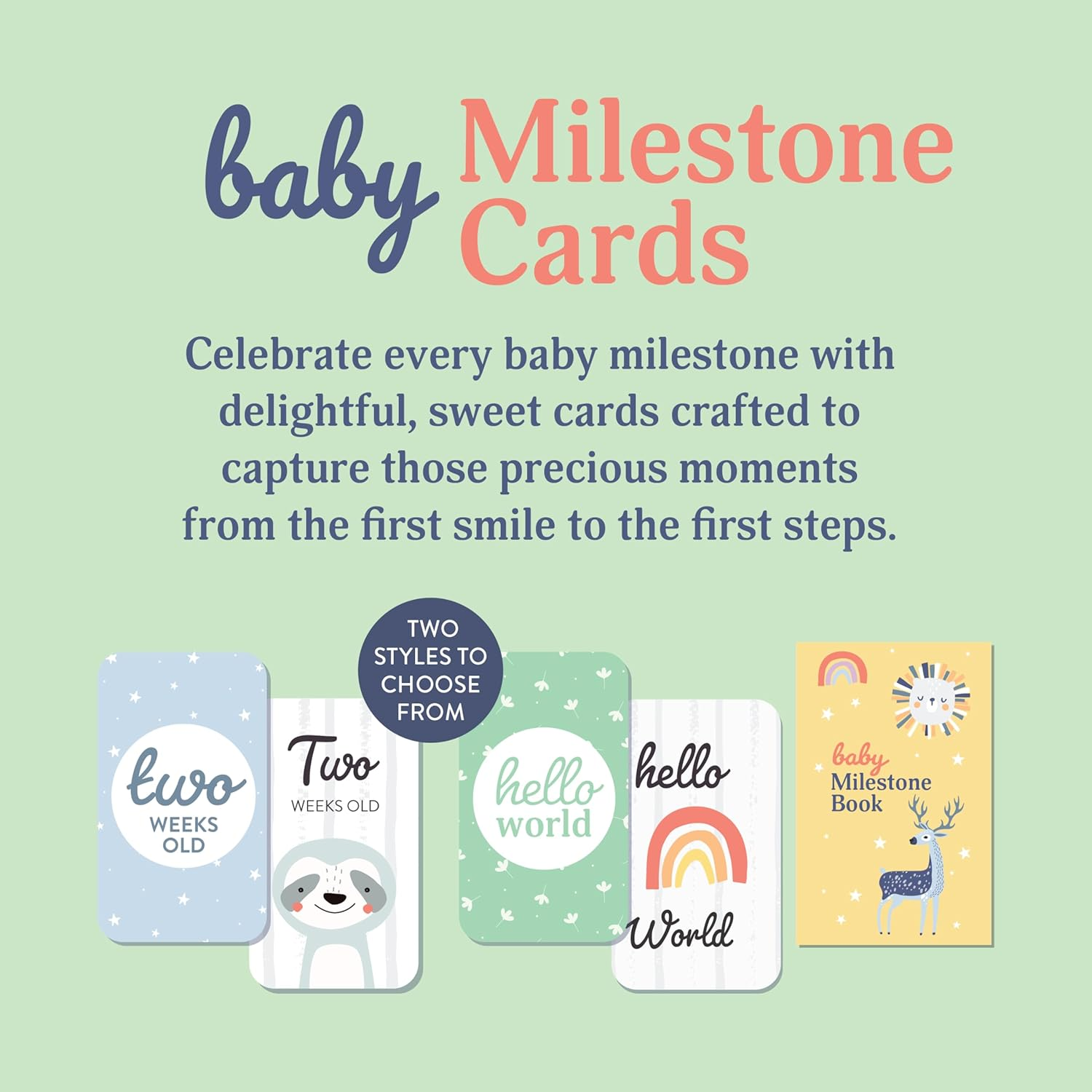 Baby Milestone Cards &ndash; 50 Adorable Photo Cards to Capture Special Moments &ndash; Newborn Memory Keepsake for Parents & Baby Showers image number 2
