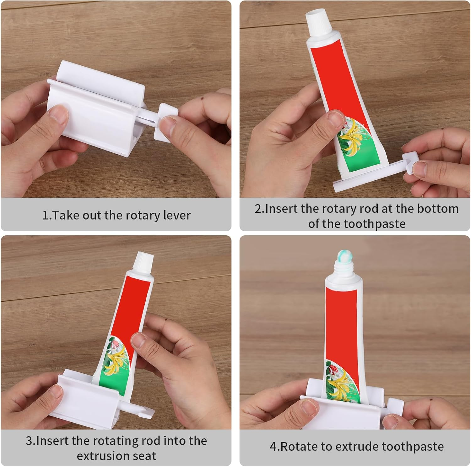 Toothpaste Squeezer Set 2Pcs Rolling Tube Toothpaste Seat for Bathroom Accessories White image number 3