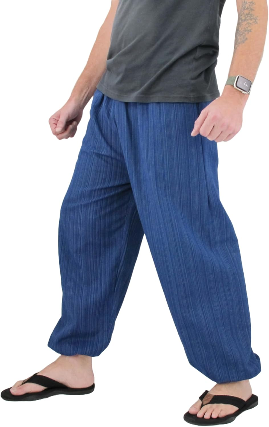 Love Quality Baggy Pants Men'S One Size Cotton Harem Pants Hippie Boho Trousers image number 4