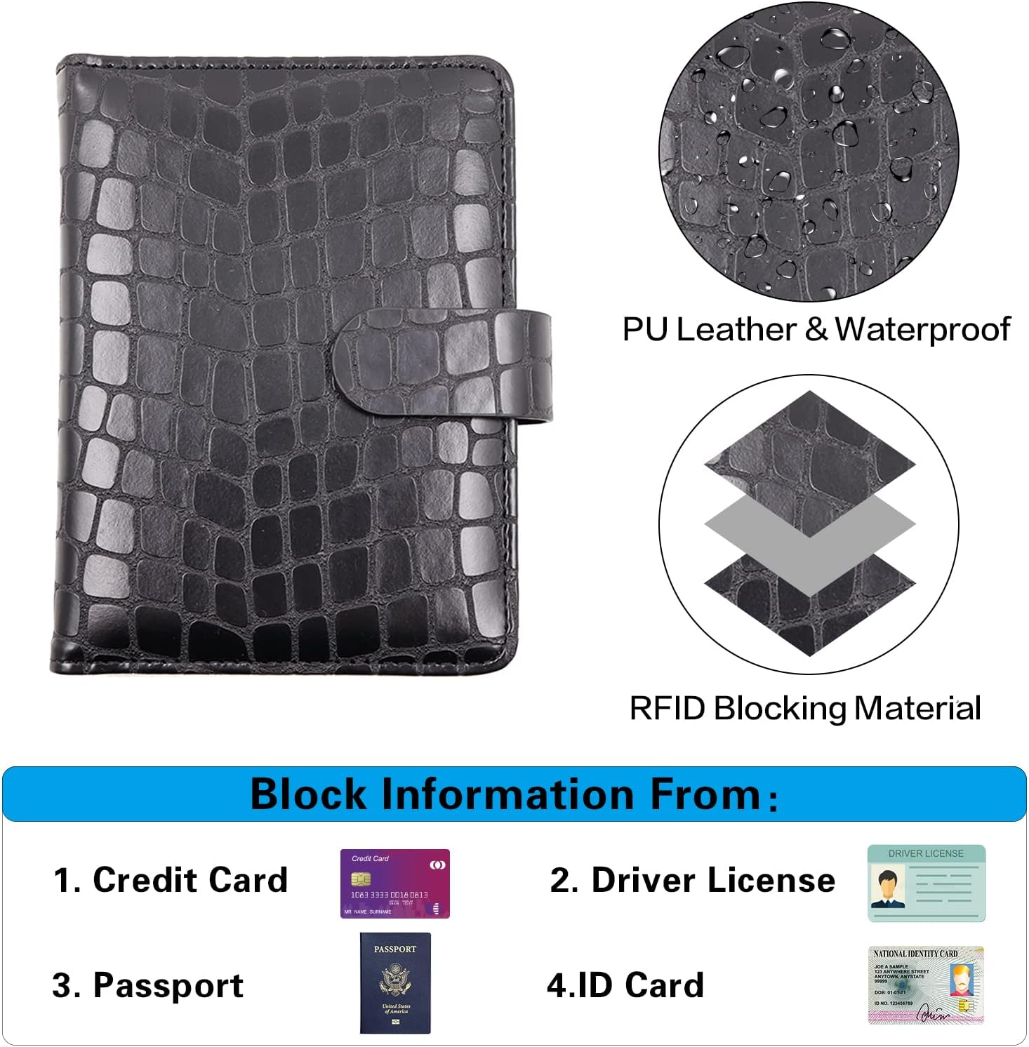 Melsbrinna Premium Leather Passport Holder Covers Case, Waterproof RFID Blocking Travel Wallet Passport Holder with Pen Holder, Cute Passport Book for Women/Men