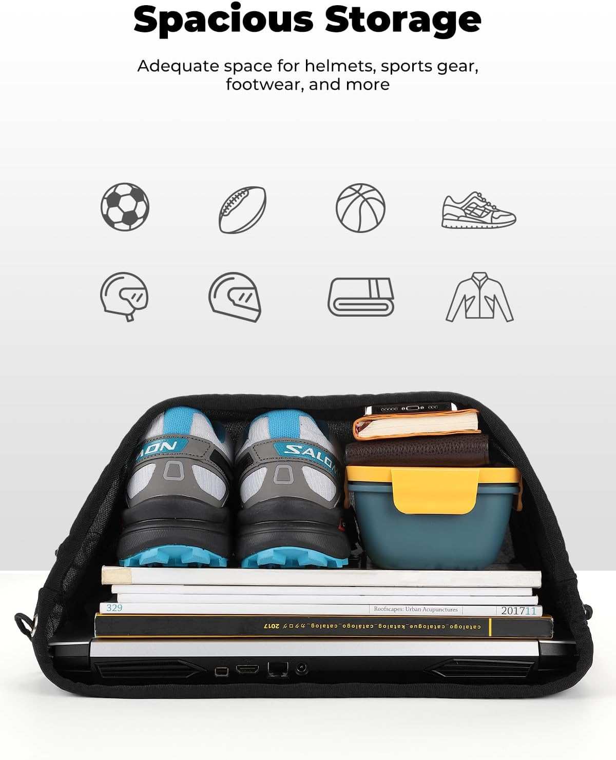 KEMIMOTO Helmet Bag, Large Capacity Light Weight Drawstring Bag for Motorcycle Bicycle Motocross Bike Racing ATV UTV Snowboard Skiing Snowmobile Cycling Riding image number 3