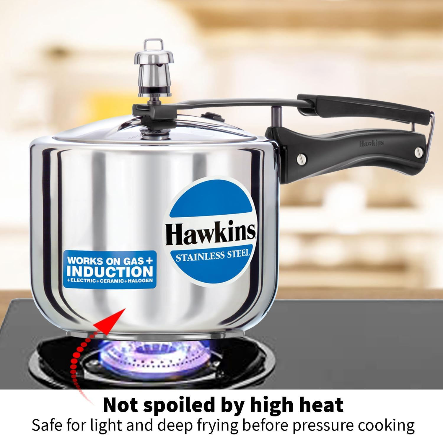 Hawkins Stainless Steel Tall Pressure Cooker, 3 Litre Capacity