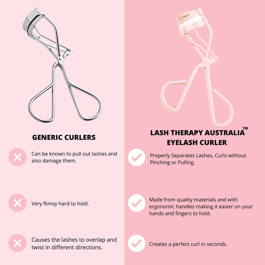 Lash Therapy Australia Eyelash Curler, Eyelash Curlers with Comb, Pink Eye Lash Curler, Gentle & Safe Mascara Curler, Curl Eyelashes & Lash Lift in Seconds image number 3
