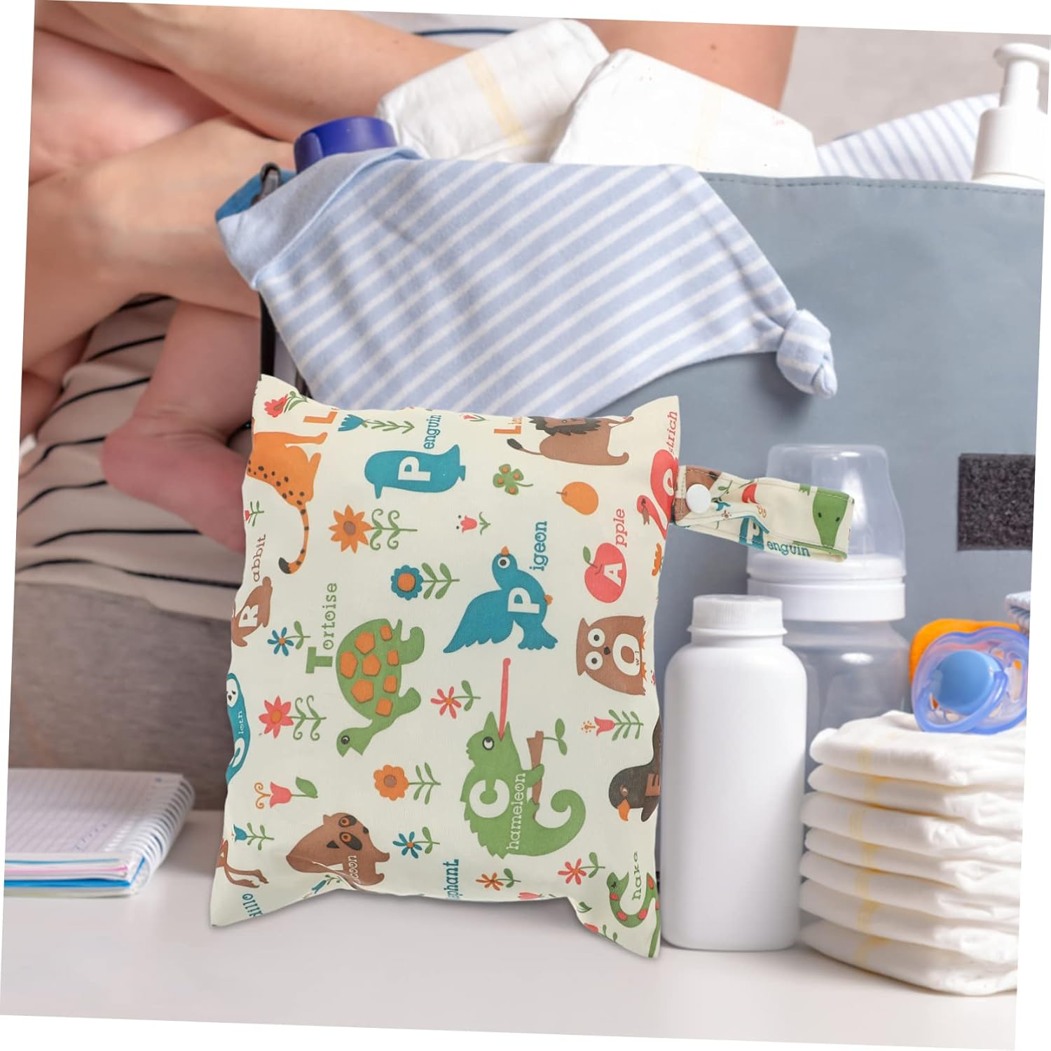 Vaguelly 3Pcs Diaper Storage Bag Nappy Bag Organiser Travel Pouch for Diapers Toiletries image number 4