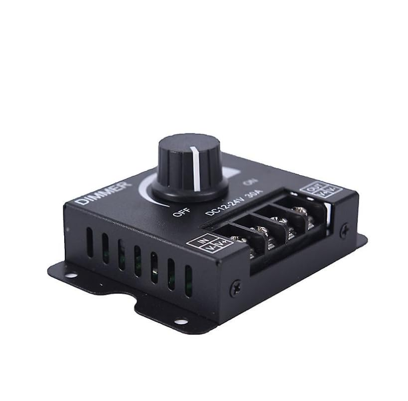 LED Dimmer Switch for LED Lights, Dimmer Switch Knob, DC12V-24V 30A PWM Dimming Controller for Adjust Brightness On/Off Switch with Aluminum Housing image number 4