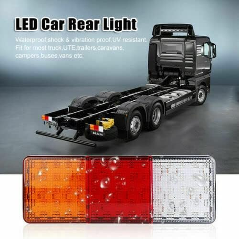 2Pcs 12-24V 75 LED Rear Trailer Tail Lights Caravan Truck Boat Pair Kit Waterproof Rear Lights for Truck, Caravan, Boat, Ute, 4WD & Camper image number 1