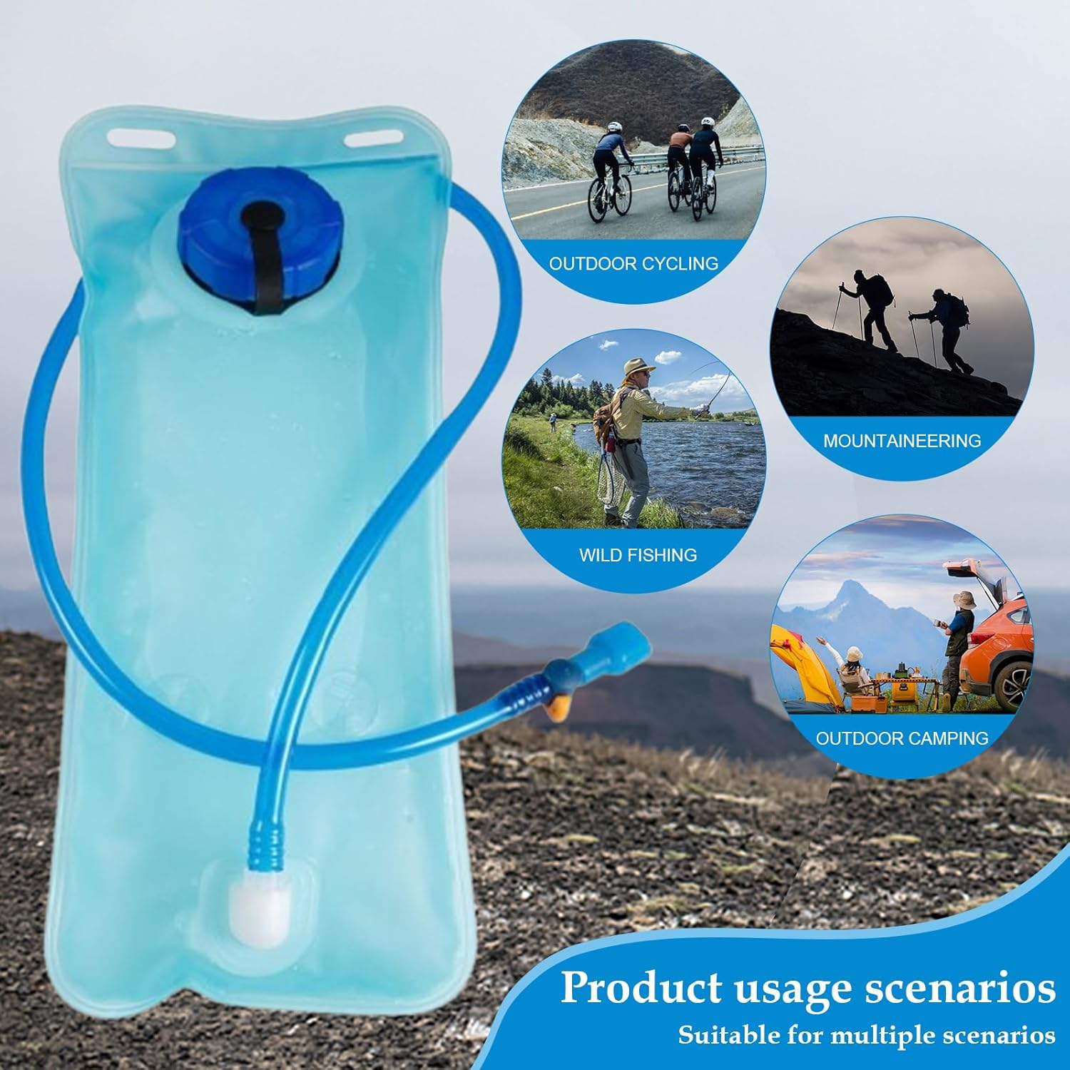 GGUFAY Hydration Bladder 2L Outdoor Water Bag for Hydration Backpack Cycling Hiking Climbing Water Backpack Camping