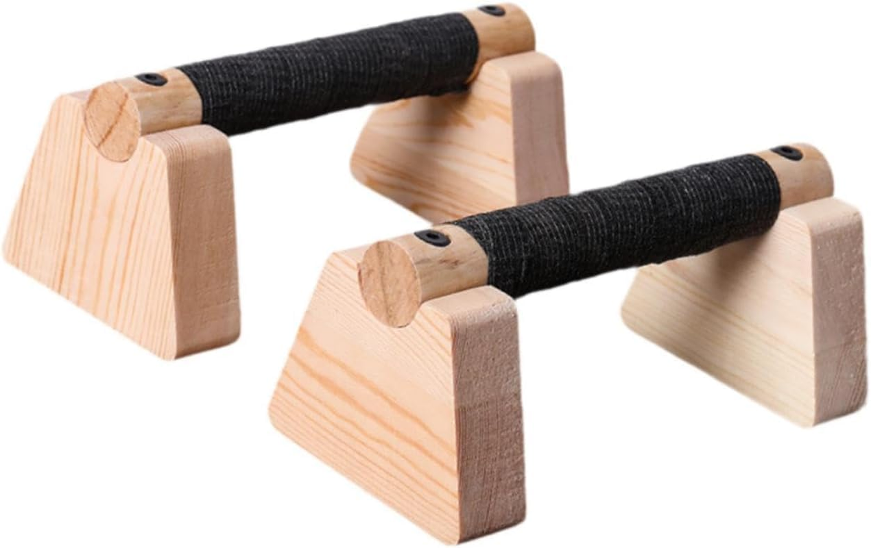 Fitness Push-Up Bars, Wooden Parallettes, Strength Training Stable anti Slip Grip Push up Stand for Fitness, Gymnastics, Aerobics, Bodybuilding, Non-Slip and Portable image number 2