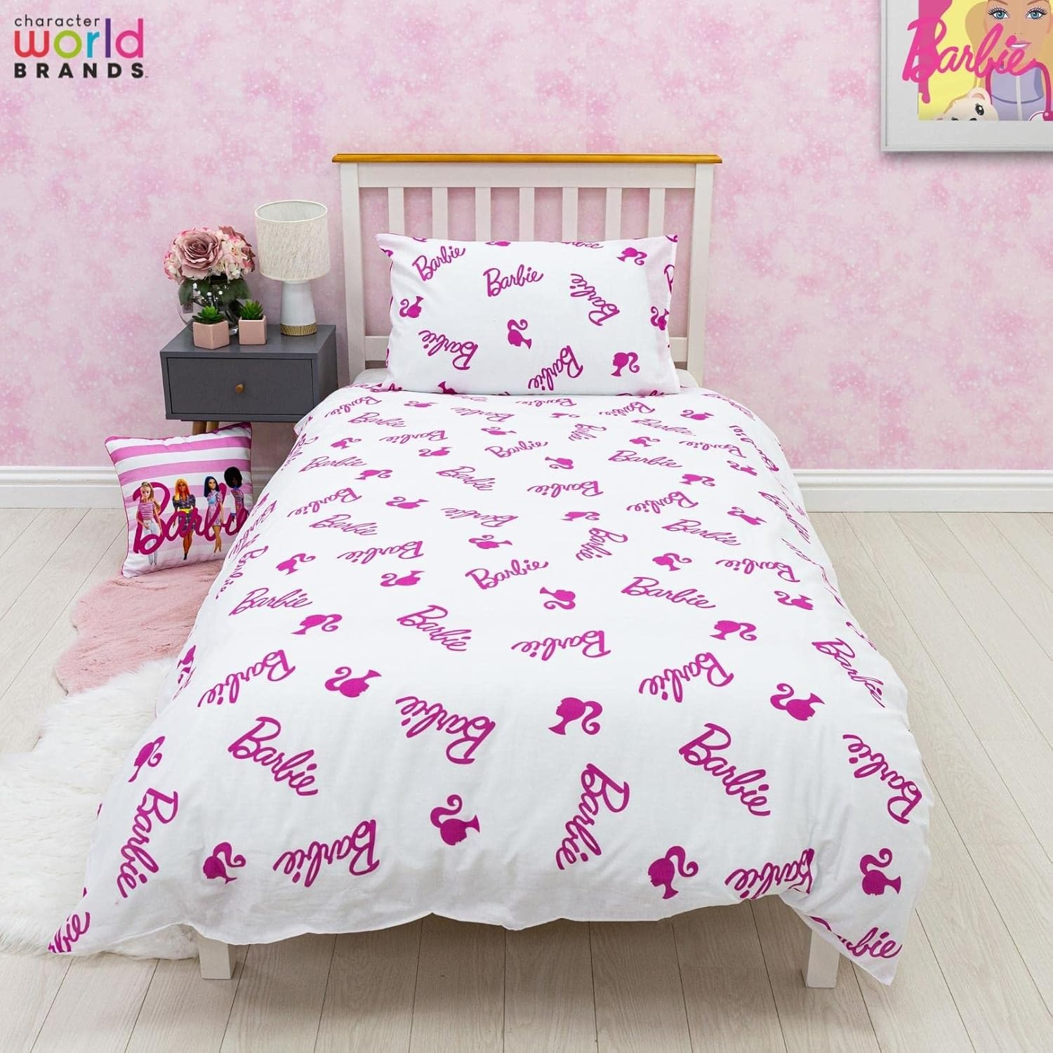 Barbie Character World Official Single Childs Duvet Cover Set |Sweet Design Reversible 2 Sided Bedding Including Matching Pillow Case Brands Single Bed Set | Polycotton image number 6
