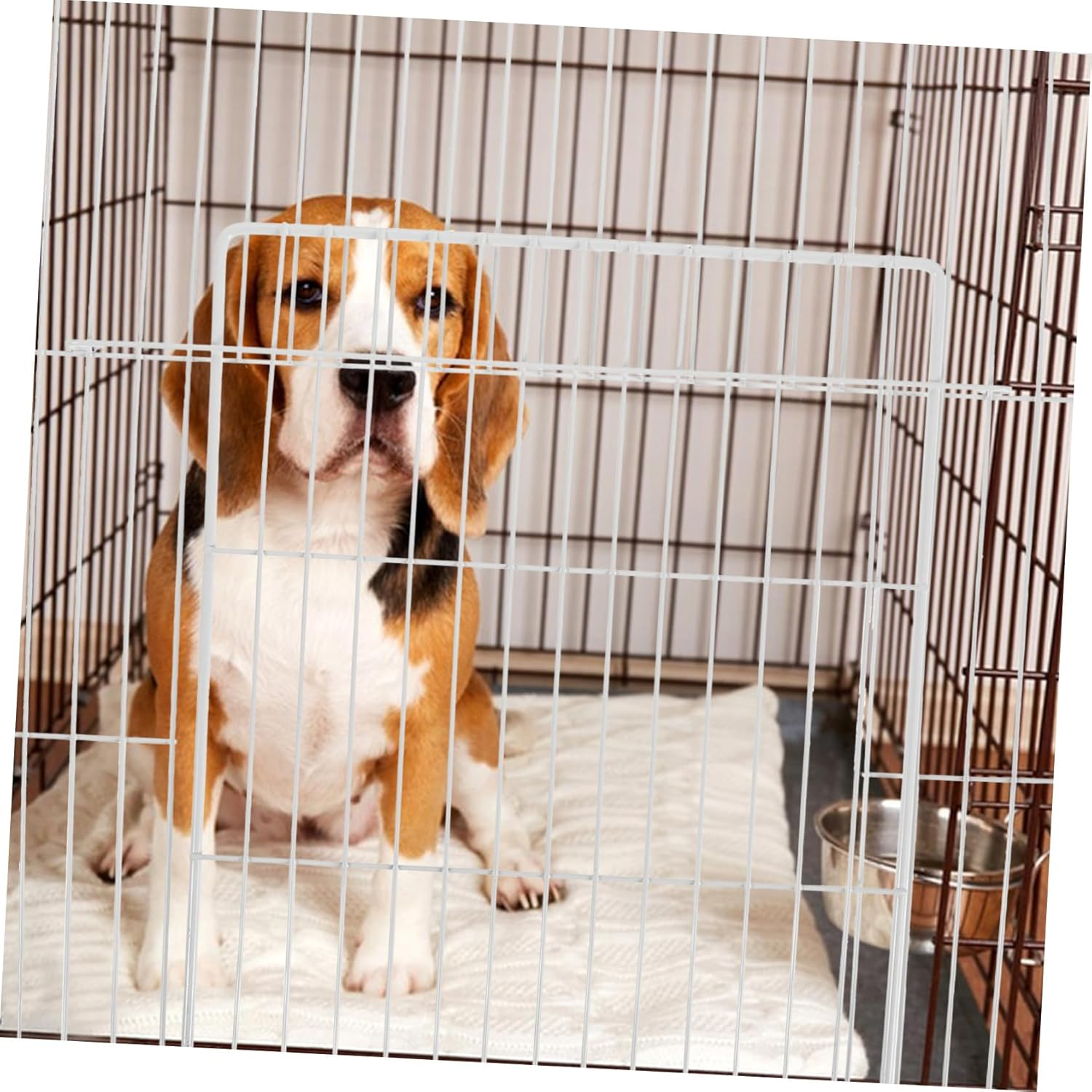 Yardwe Dense Mesh Cat Cage Replacement Door Panel Inwardfolding Iron Metal Screen for Indoor Pet Playpens Crates Enclosures Villa Accessory image number 6