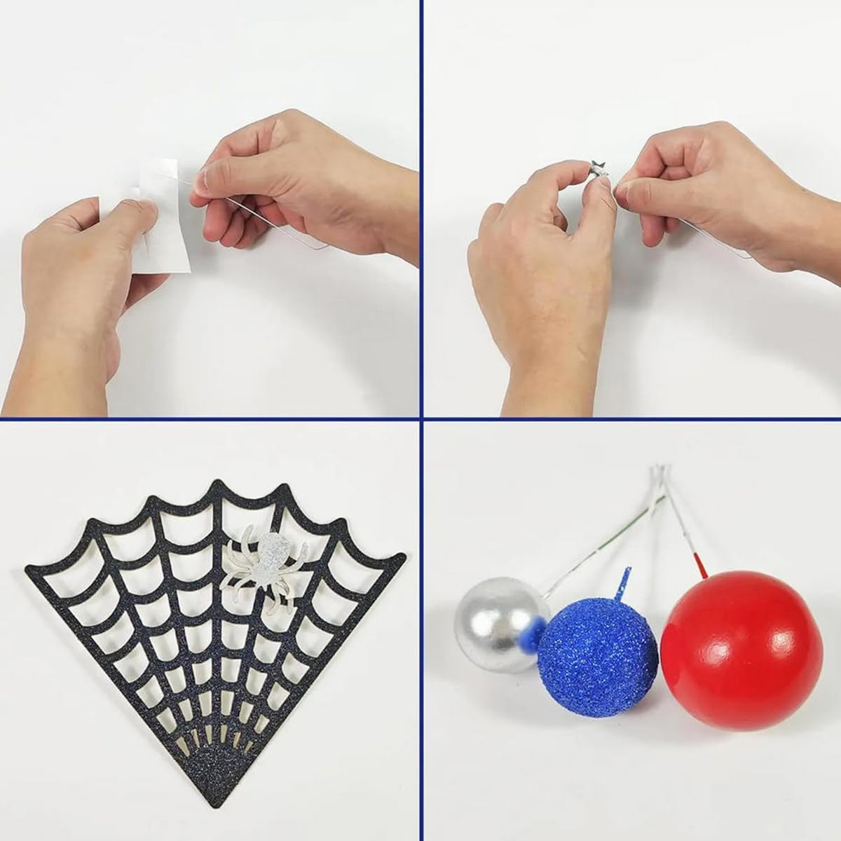 37Pcs/Set Spider Cake Topper Spider Web Cupcake Decorations with Red Black Balls Stars for Kids Birthday Party - Dinosaur image number 6