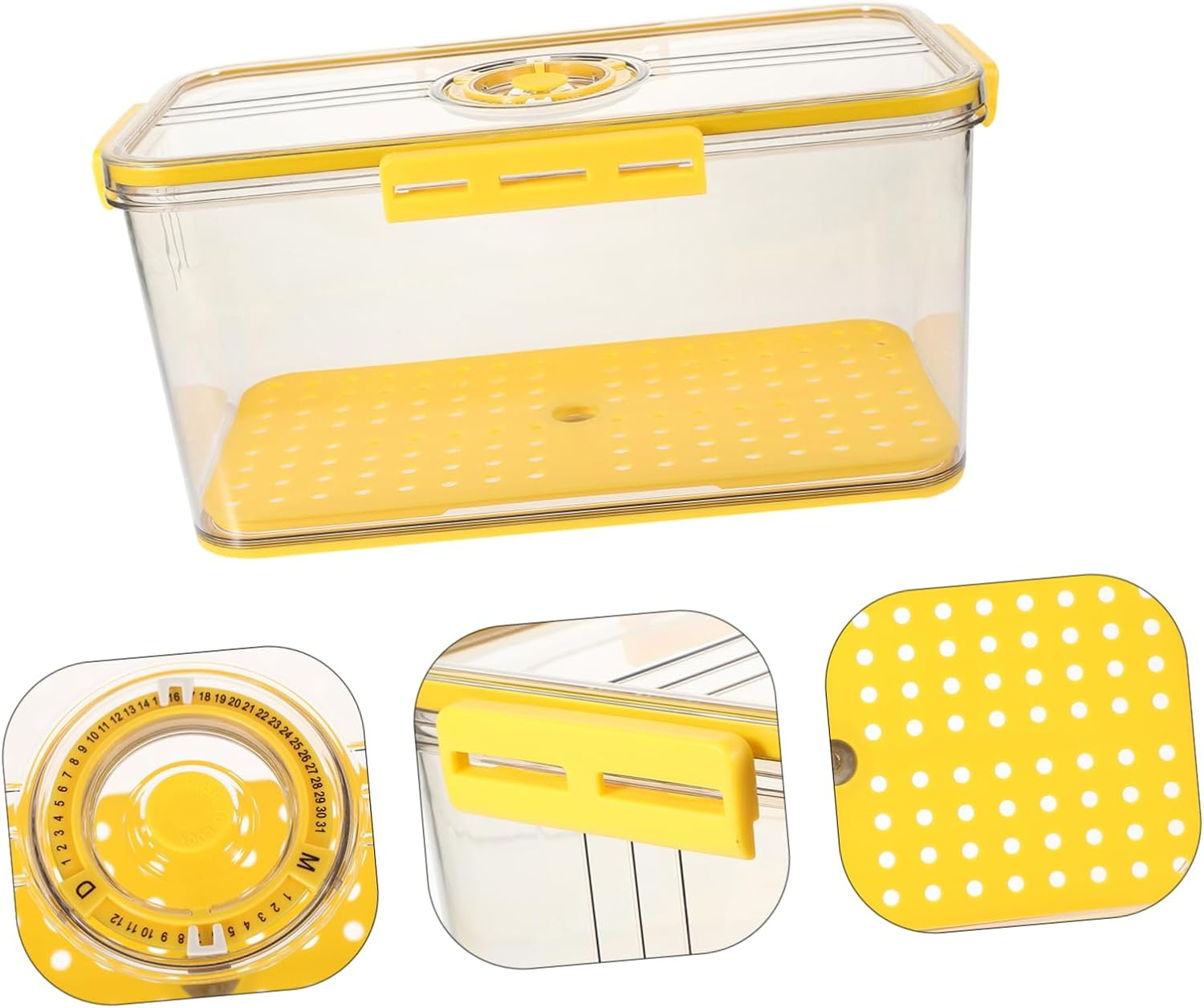 GRADENEVE Bread Box with Timing Lid and Airtight Seal Reusable Toast Storage Container for Fridge and Freezer Keeping Bread Fresh Easy to Clean Kitchen Food Organizer image number 3