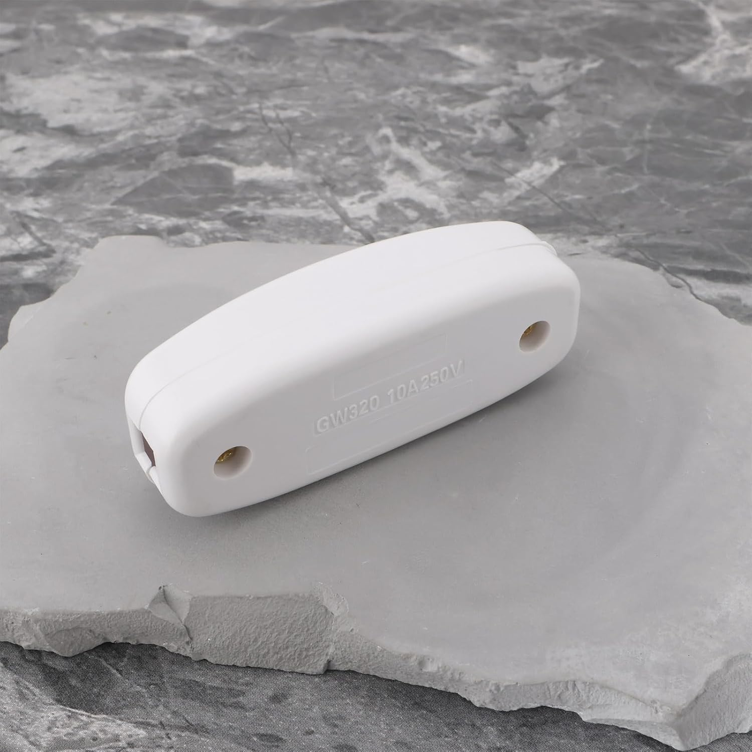 VGOL 4Pcs Inline Cord Switch Feed-Through Rocker Switch 110-250V 10A Cord Cable Switch Suitable for Table Lamp Mirror Lamp Wall Lamp, White