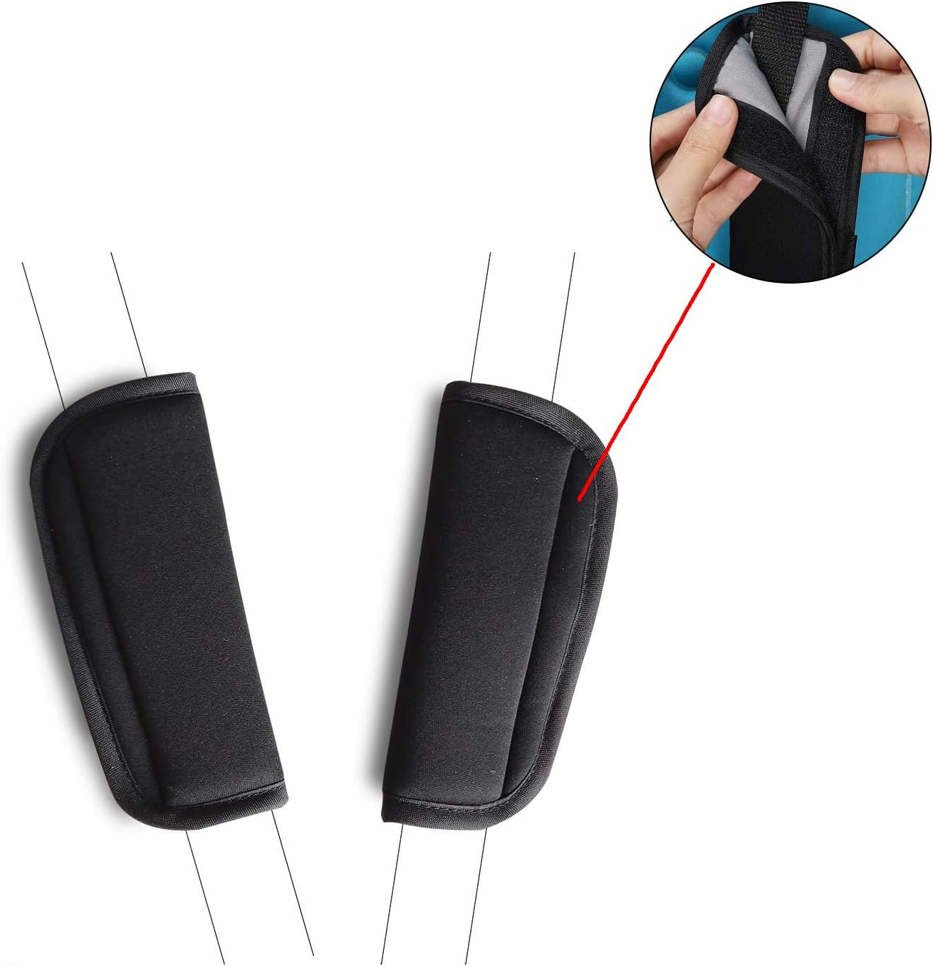 3 Pcs Ling-Luo Black Baby Stroller Seat Belt Strap Covers - Soft Universal Cushion for Newborns Infants Toddlers Kids, Comfortable Pushchair Car Seat Shoulder Strap Protectors image number 6