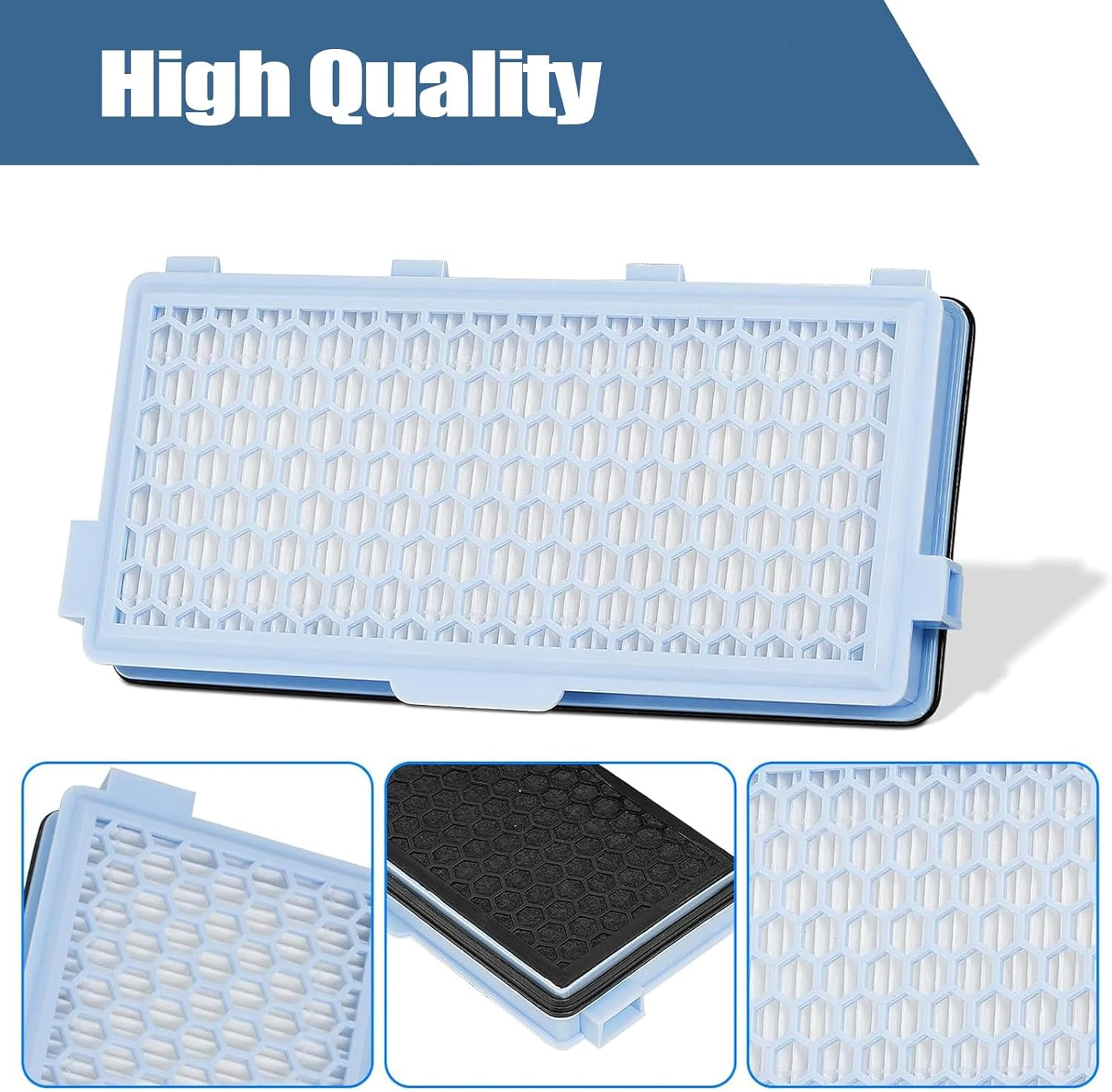 Zosylala Replacement HEPA Airclean Filters Compatible with Miele Vacuum Cleaner - Fits S4, S5, S6, S8, Complete C2, C3, Compact C1, C2 - SF-HA 50 Replacement Filters(2-Pack) image number 3