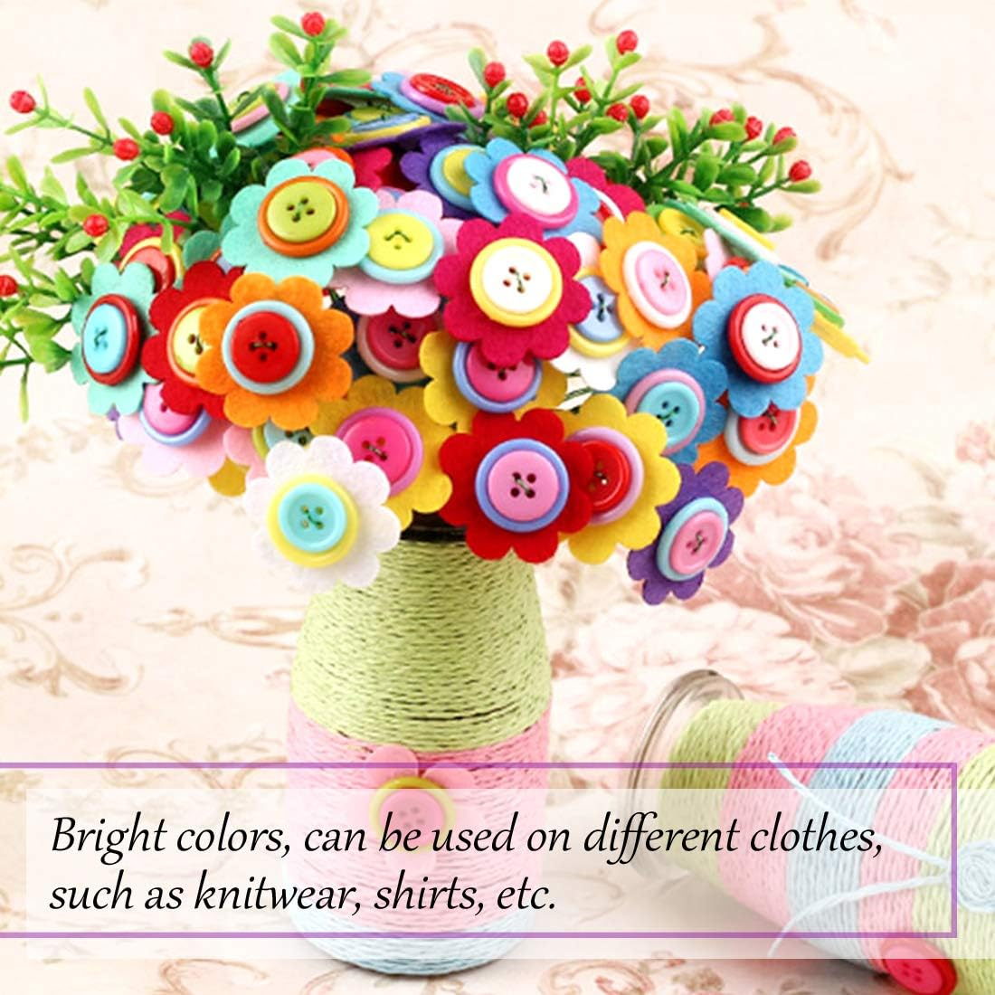 (White) - Swpeet 1000Pcs Christmas White Craft Buttons, 2 and 4 Holes White round Craft Resin Sewing Buttons Suitable for Christmas Sewing Decorations, Art & Crafts Projects DIY Decoration - White image number 2