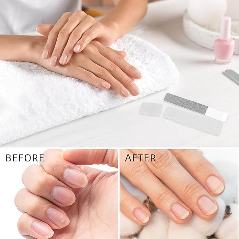 4 Pack Glass Nail File Shiner Files Kit Crystal Nail Buffer Polisher Multi-Purpose Nail Buffer with Case Manicure Toolsfor Women Men Acrylic Natural Nail image number 3