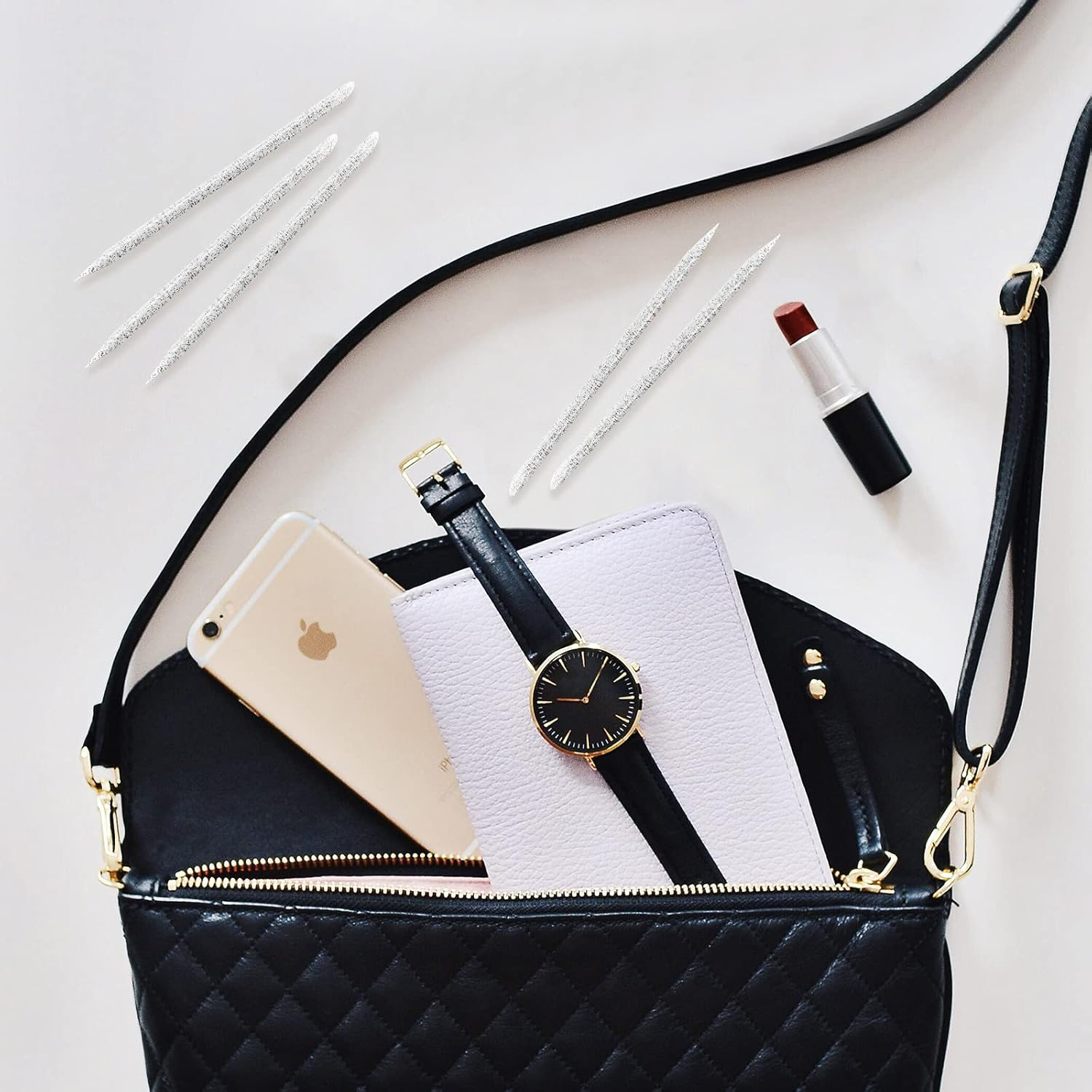 Vaincre 100 PCS Disposable Nail Stick Cuticle Pusher Bulk, Double Sided Cleaning Cuticle Stick, Manicure and Pedicure Tool (Black)