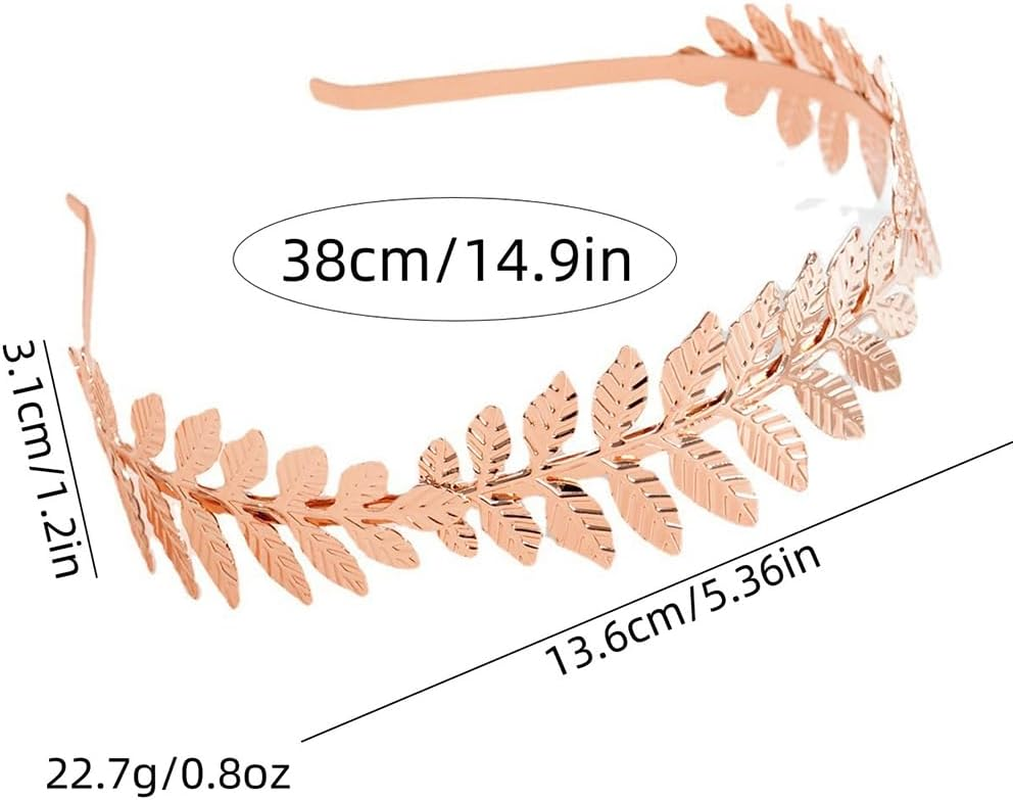Visxcnu 1 X Women'S Hair Band, Gold Headpiece, Bride, Roman Goddess Headband, Girls Laurel Wreath, Hair Accessories, Golden Wedding, Boho Leaf Hair Crown Accessories, Rose Gold image number 1