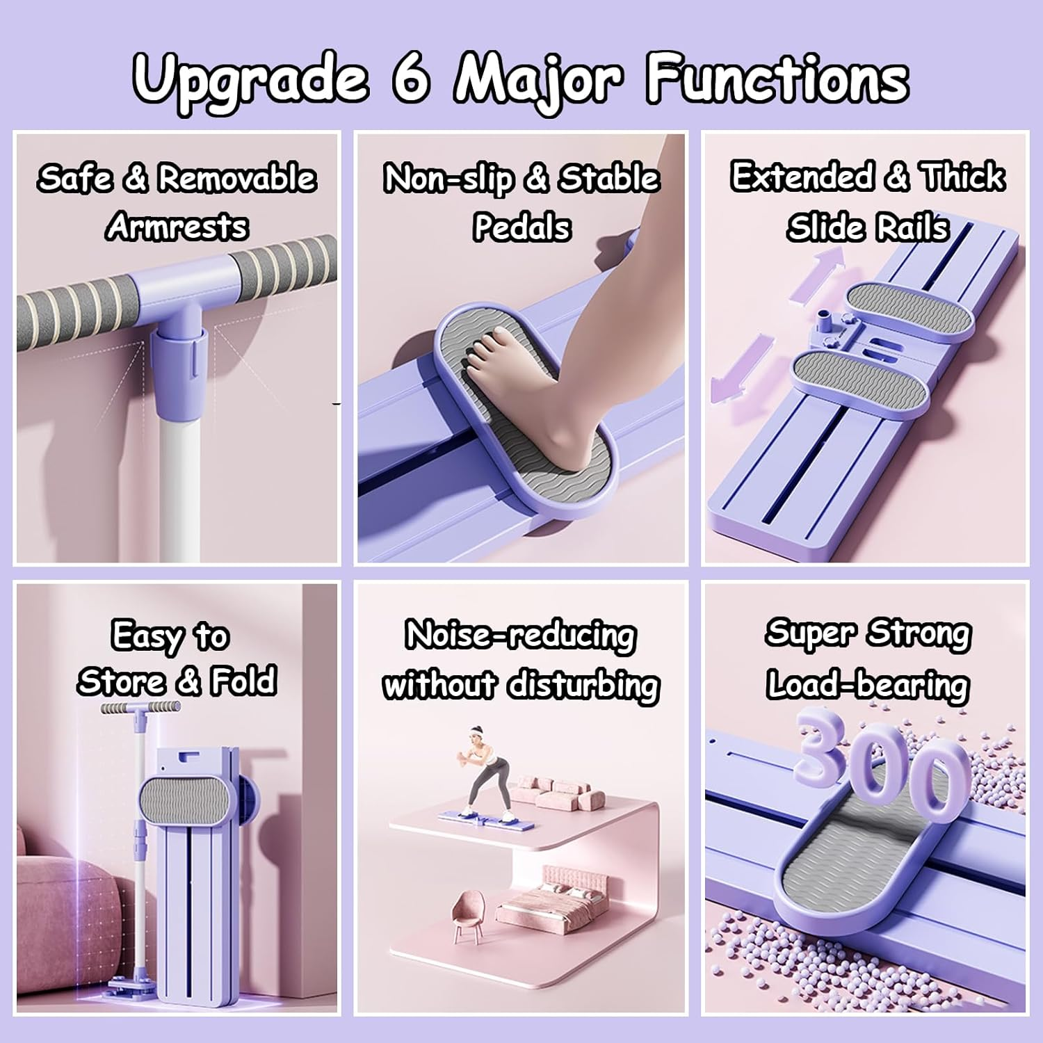 Taoluwin Thigh Strength Trainer, Ski Machine, Home Fitness Leg Trainer with Silent Steel Bearings, Foldable Design for Hip Shaping, Postpartum Recovery & Full-Body Toning image number 4