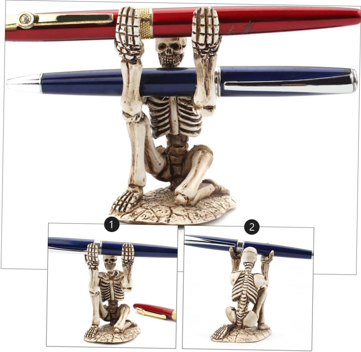 Amosfun 3Pcs Mini Skeleton Pencil Holder Decoration for Desktop Pencil Storage Bracket for Halloween Party and Home Office Accessories image number 4