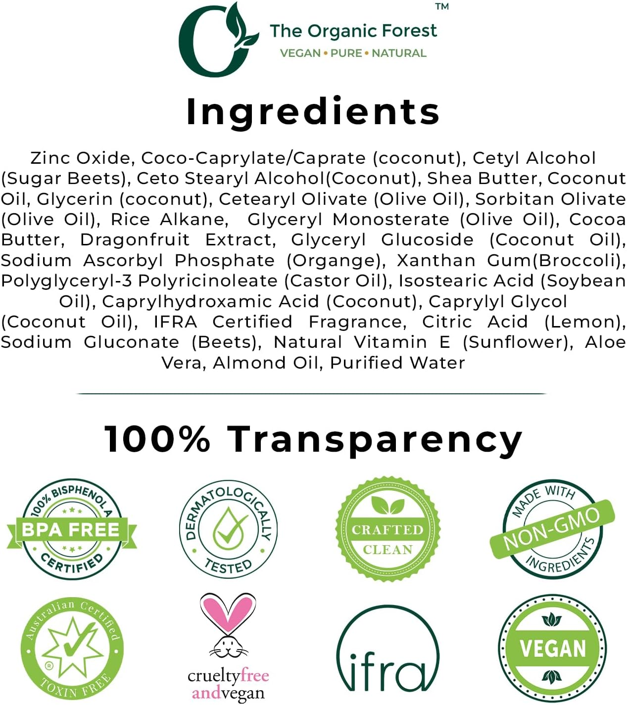 Organic Forest Vitamin C Hand Cream with SPF | Shea Butter, Almond Oil, Coconut Oil & Aloe Vera - Hydrating Moisturizer for Men & Women | Plant Based, Travel Size | image number 3