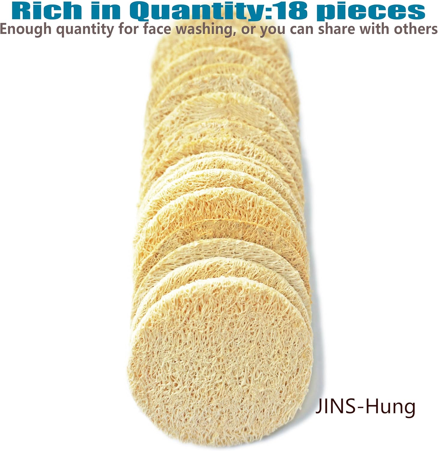 18Pack 100% Natural Exfoliating Loofah Face Pads Scrubber - Facial Brush Close Skin for Men and Women When Bath Spa and Shower