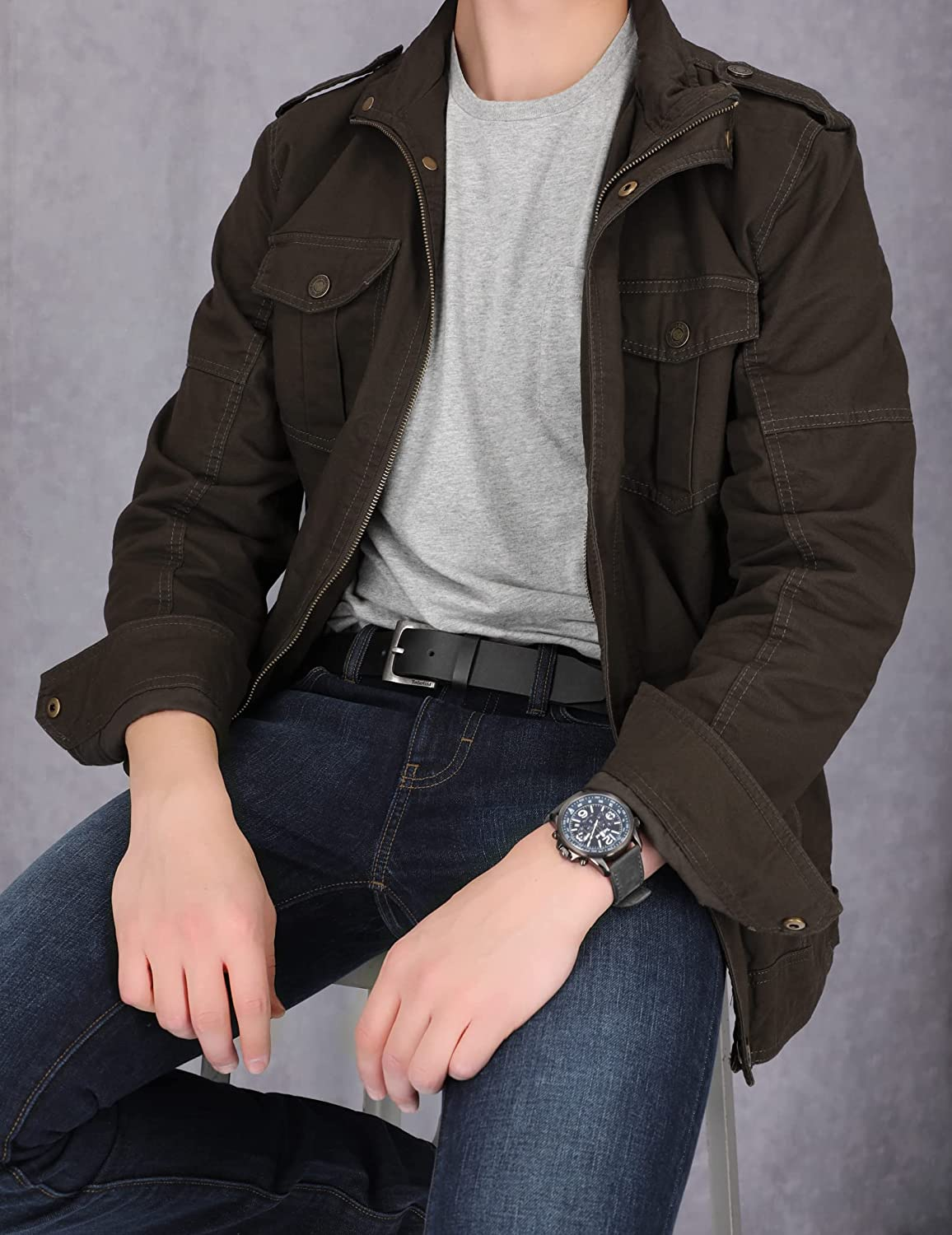 Timberland Men'S Classic Leather Jean Belt - Brown image number 3