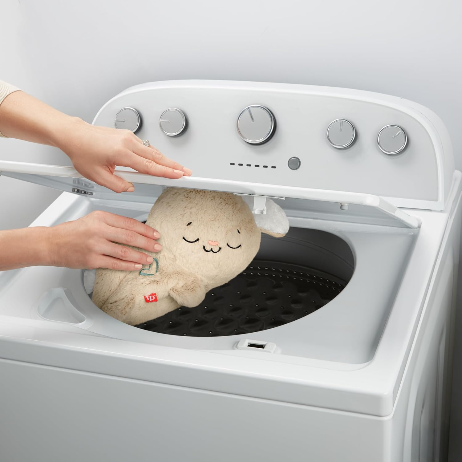 Fisher-Price Baby Sound Machine Soothe & Settle Bunny Portable Plush Toy with Music, Lights & Motion for Newborns image number 2