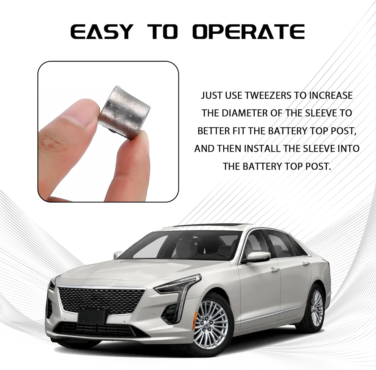 2 Pairs Battery Terminal Shims Battery Post Shims, Car Battery Terminal Converter Post Adaptor for Anode Cathode Sleeves Battery Negative & Positive Post Shim Lead for Most Car image number 2