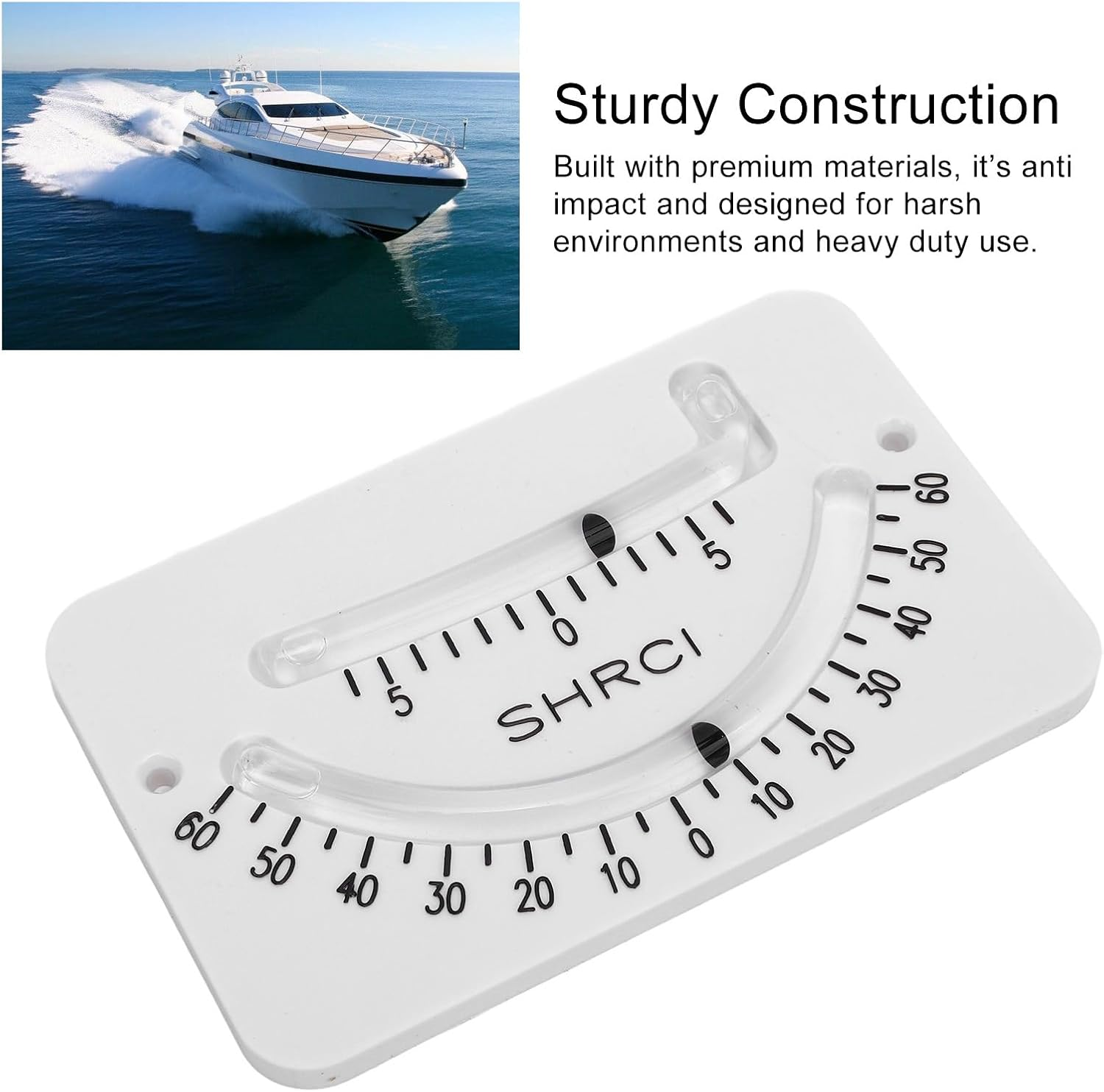 Car Inclinometer Gauge, &plusmn;6&deg; &plusmn;45&deg; Dual Scale Inclinometer Level Gauge for off Road Vehicle Truck RV Trailer Boat, Accurate Measurement Inclinometer image number 2