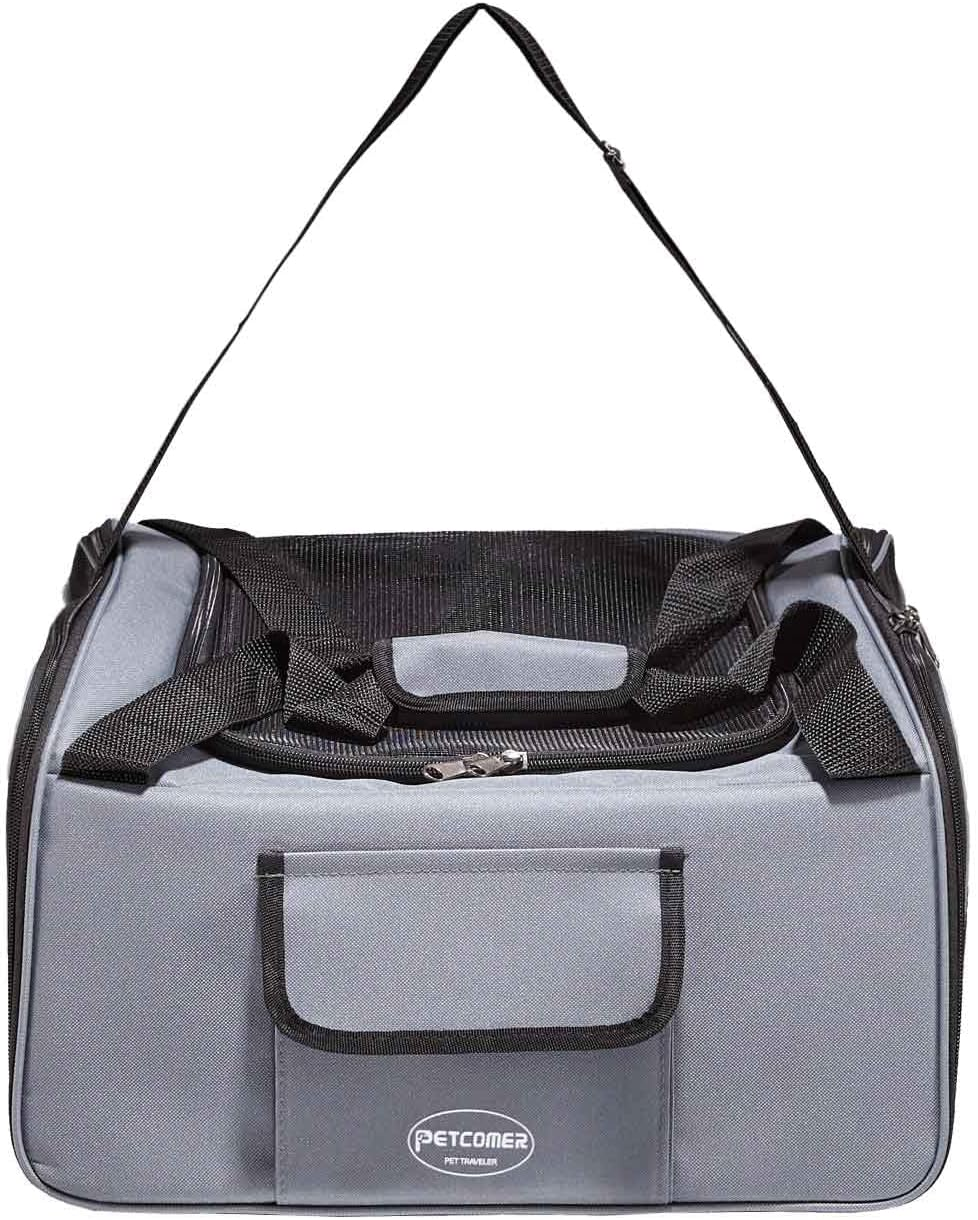 Pet Carrier Dog Cat Car Booster Seat Portable Soft Cage Travel Bag Foldable (Grey) image number 1