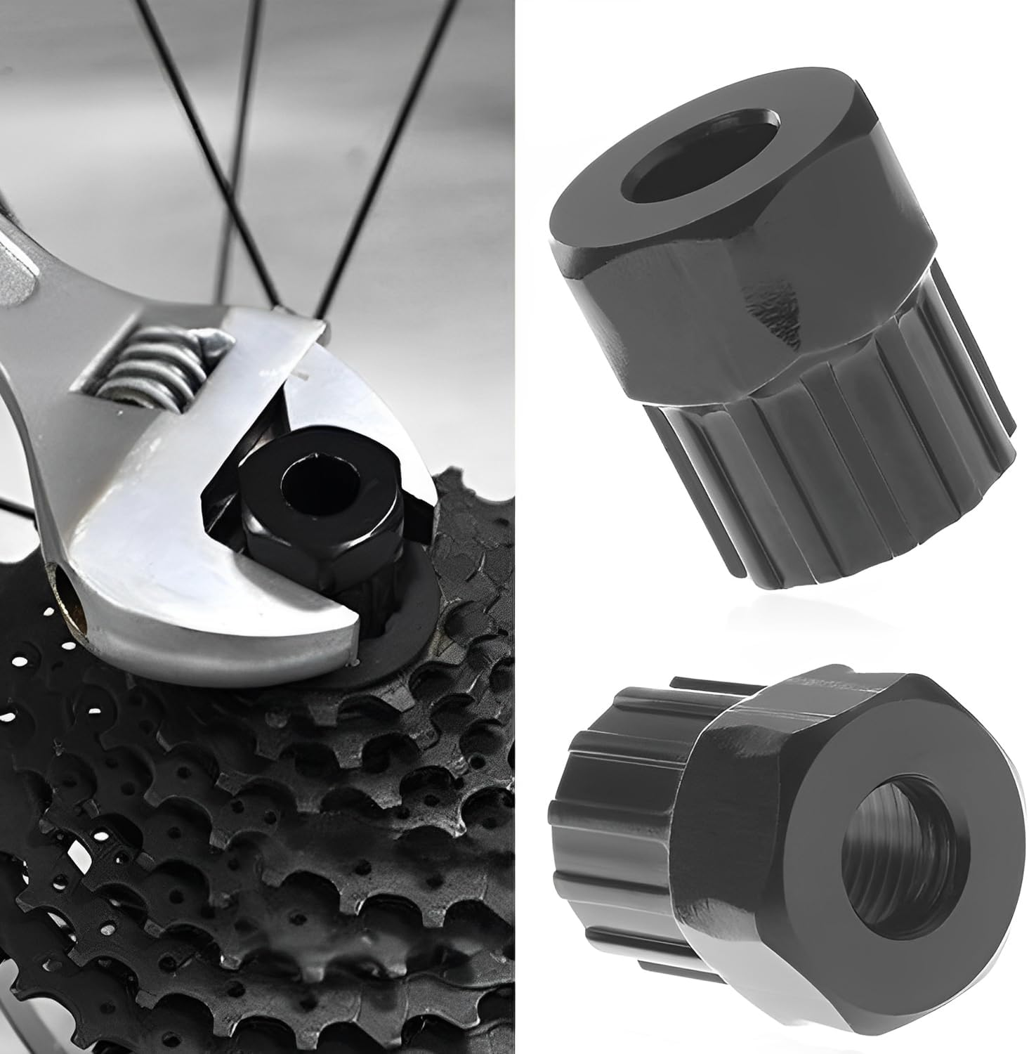 Bike Cassette Removal Tool 2 Pcs, 12-Tooth Bicycle Freewheel Installation and Removal Tool for Bike Sprocket Cassette Lockring Flywheel image number 5