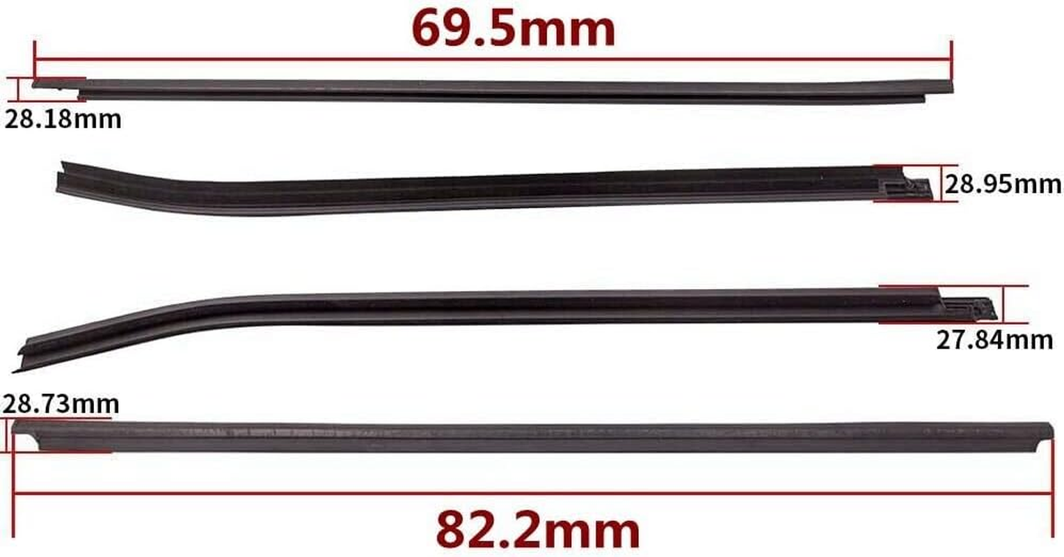 Rubber and PVC Window Weatherstrip for TOYOTA HILUX Double Cab 2005-2015 image number 3
