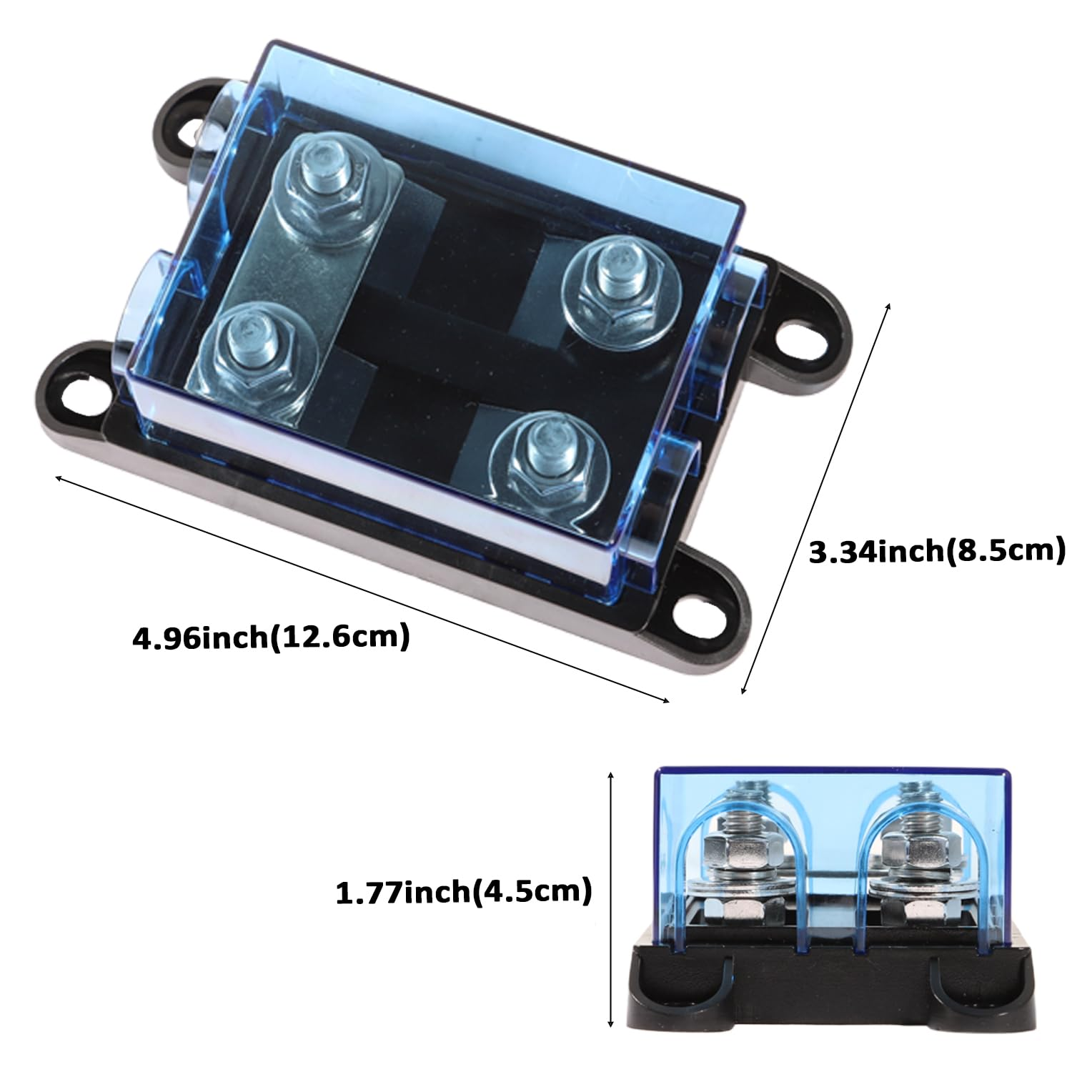 Ktolplao 2-Way MEGA/ANM Fuse Holder with Clear Window 100A Bolt down Fuse Holder 12-48V DC for Automotive Repair Car Audio Inverters image number 6